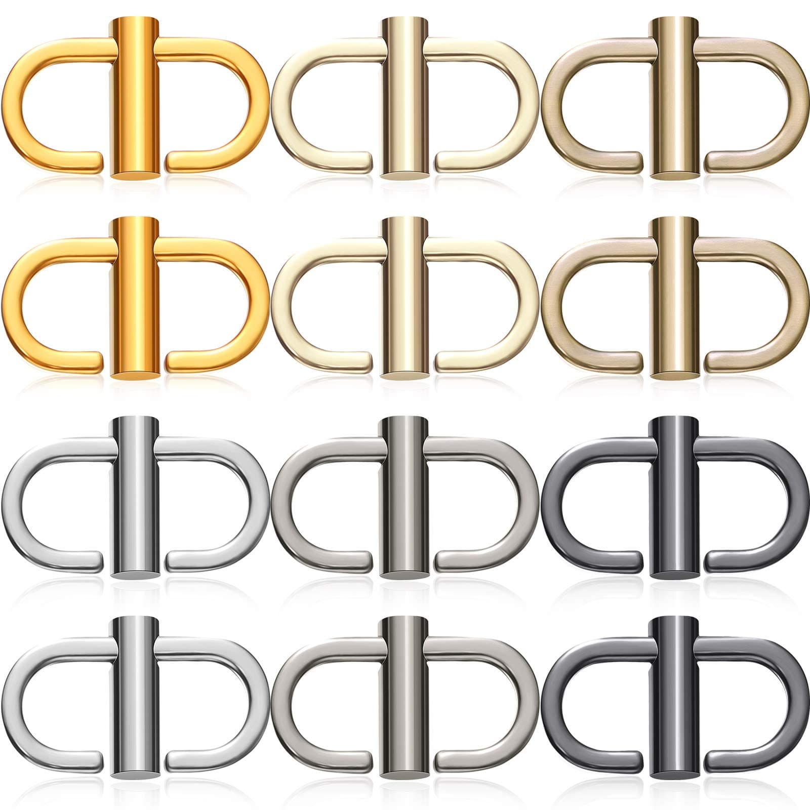 12 Pieces Adjustable Metal Buckles for Chain Strap Bag, Chain Shortener for Daily Replacement and Use (Assorted Color)
