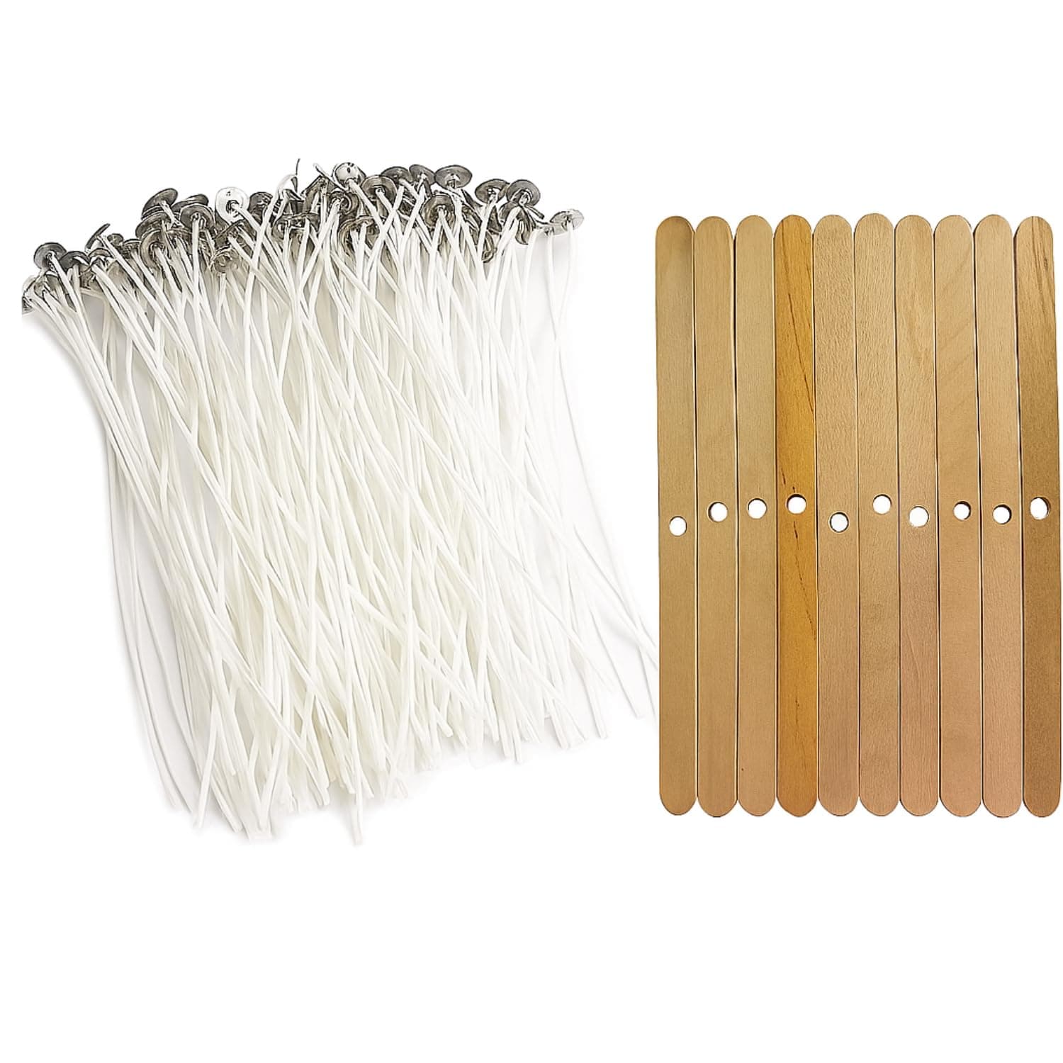 Candle Making Wick White, 3 inch 100 Pieces & 10 Candle Making Wick Holder (Candle Making Material)