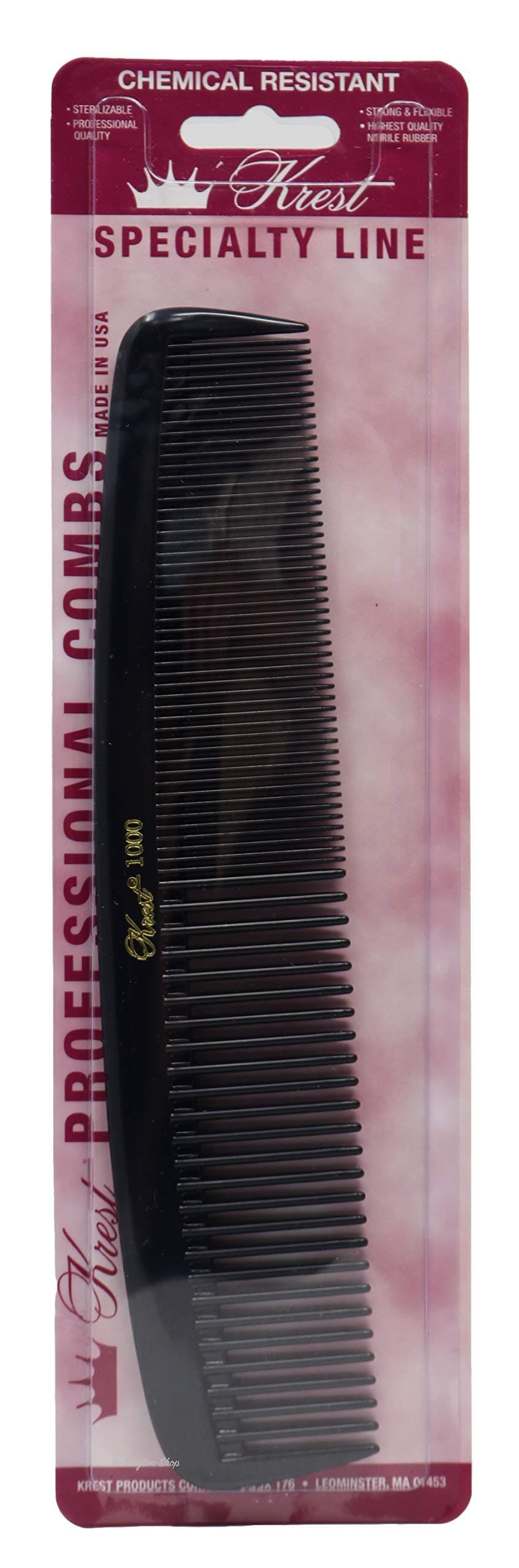 8 1/2 Inch Specialty 1000 Black Hair Combs Round Master Waver 1pc.