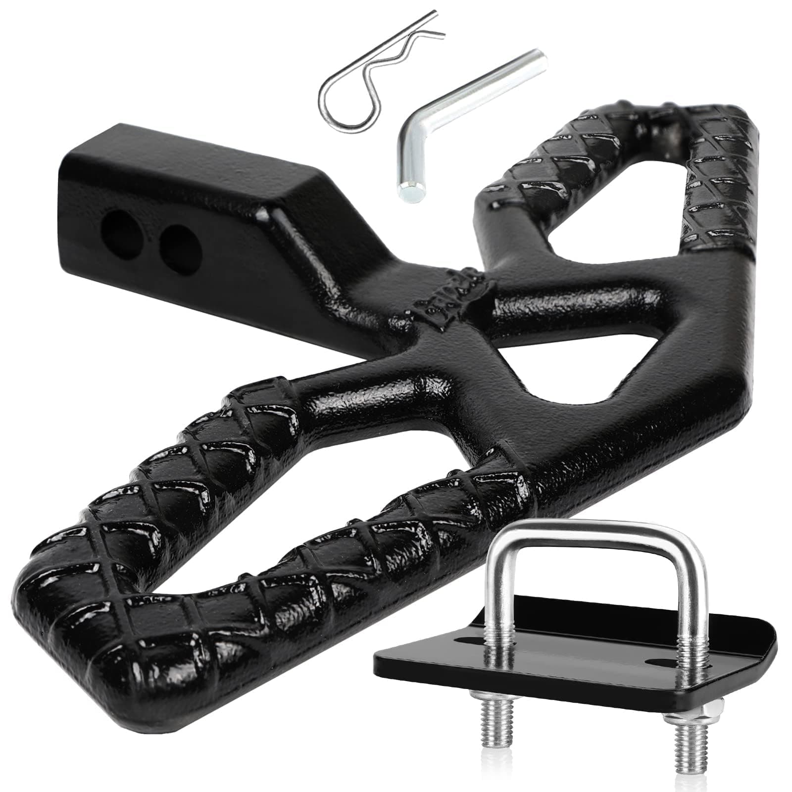 Eapele Tow Hitch Step for 2 inch Receiver, Universal Anti Slip Bumper Guard,Strong Steel 10000lbs Maximum Load, for Trailer Tow Truck Pickup SUV Pickup Van RV