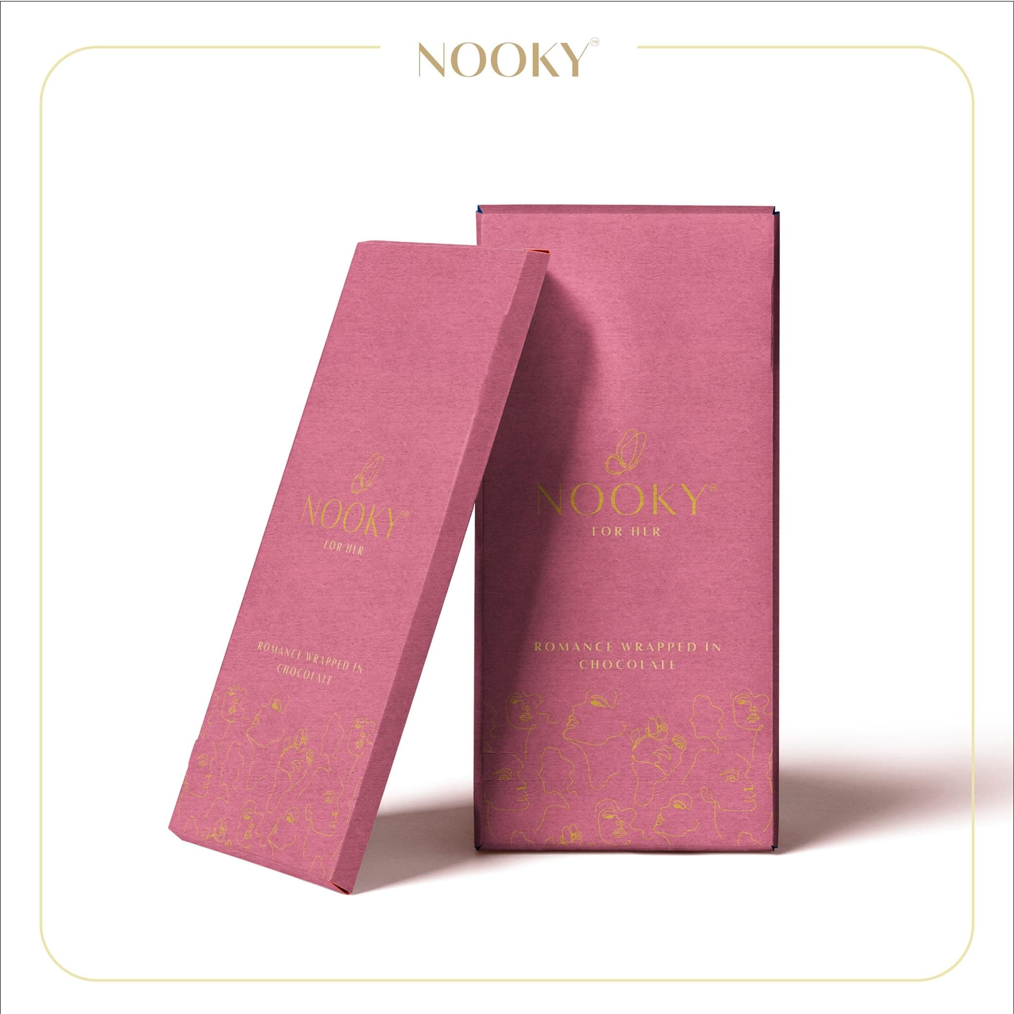 InstaEats Nooky Dark Chocolate Bars For Her|Luxurious Dark Chocolate For Uplifting Mood|Best Gift For Her (Pack Of 2),58 Gram