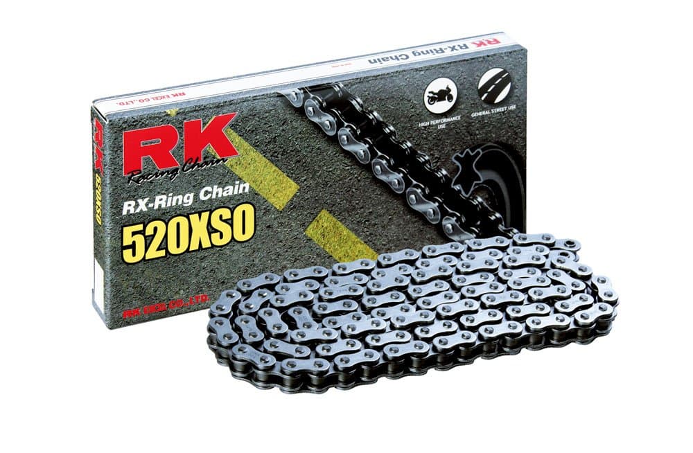 RK Racing Chain 520XSO-106 (520 Series) Steel 106 Link High Performance Street and Off-Road RX-Ring Chain with Connecting Link