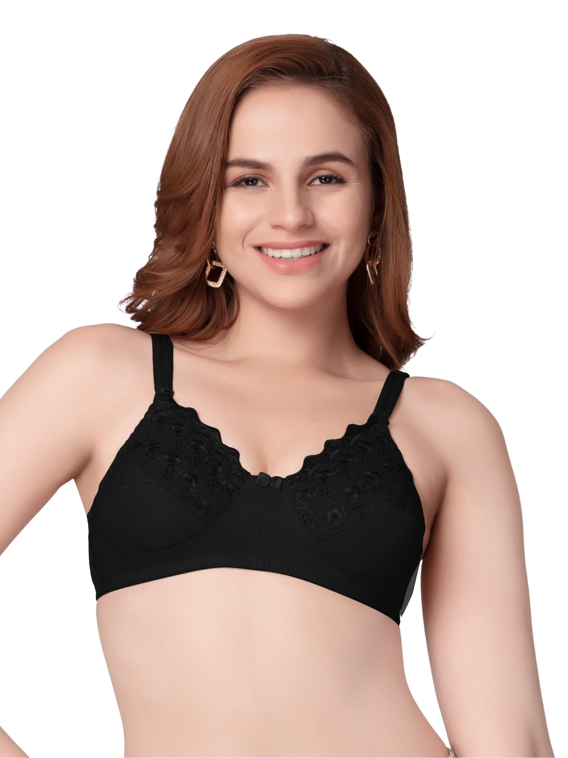 DAISY DEE Women's Cotton Non Padded Wirefree Full Coverage Bra - NGLREA