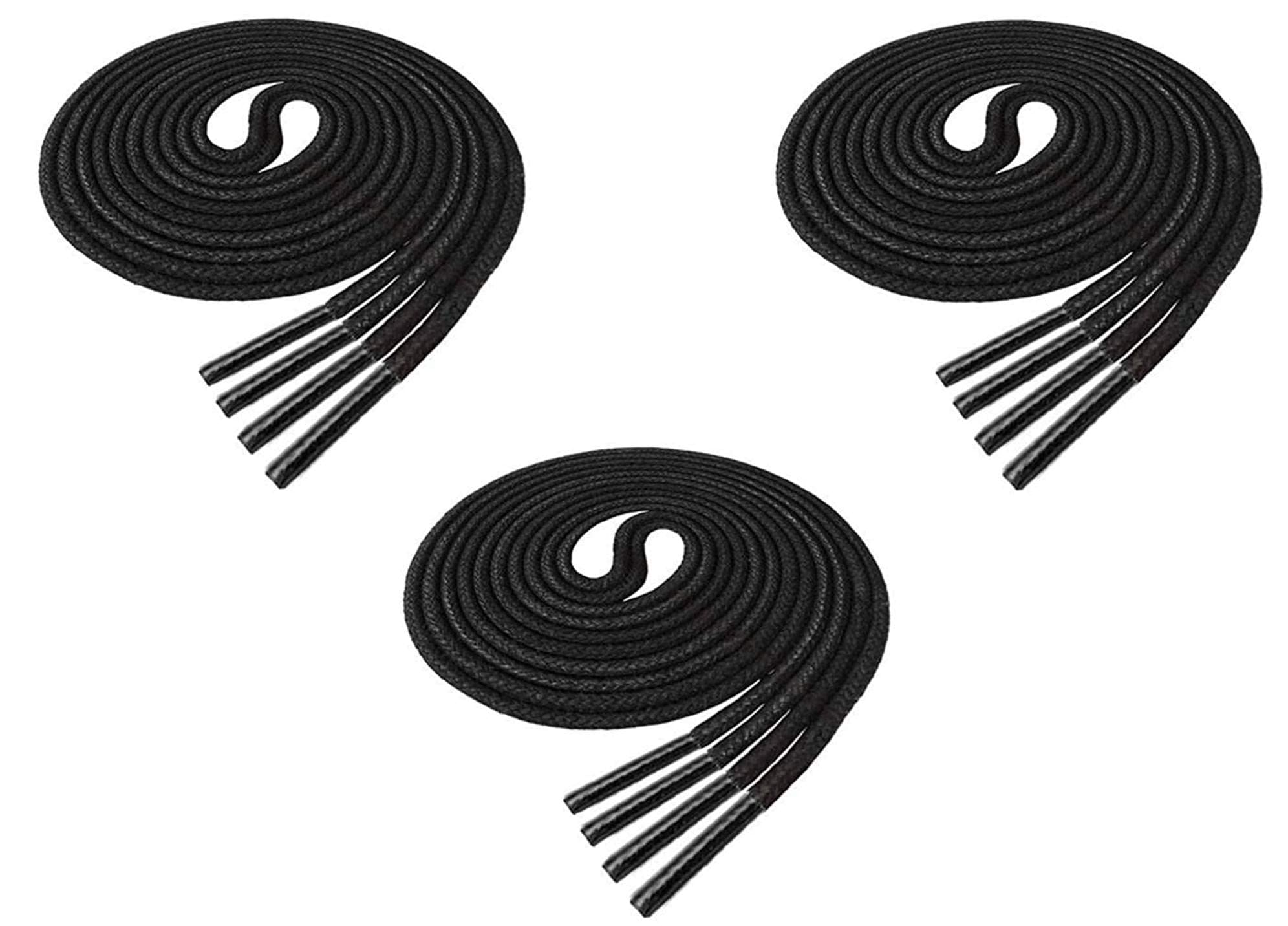Formal Round Shoelace Waxed Cotton Thin Shoe Laces - 3 Pair