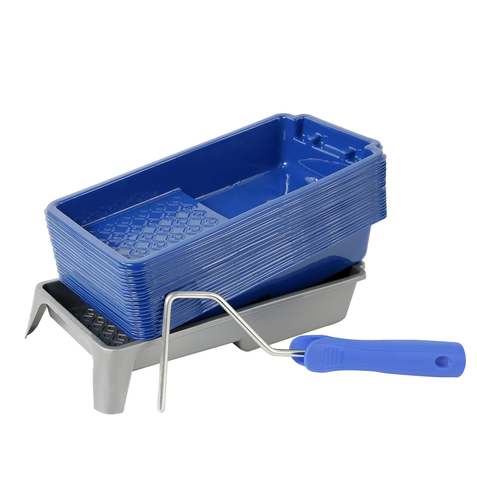 Mister Rui 4 Inch Paint Roller Tray - 22 Pack with Liners, Disposable Liners, Thickened Plastic