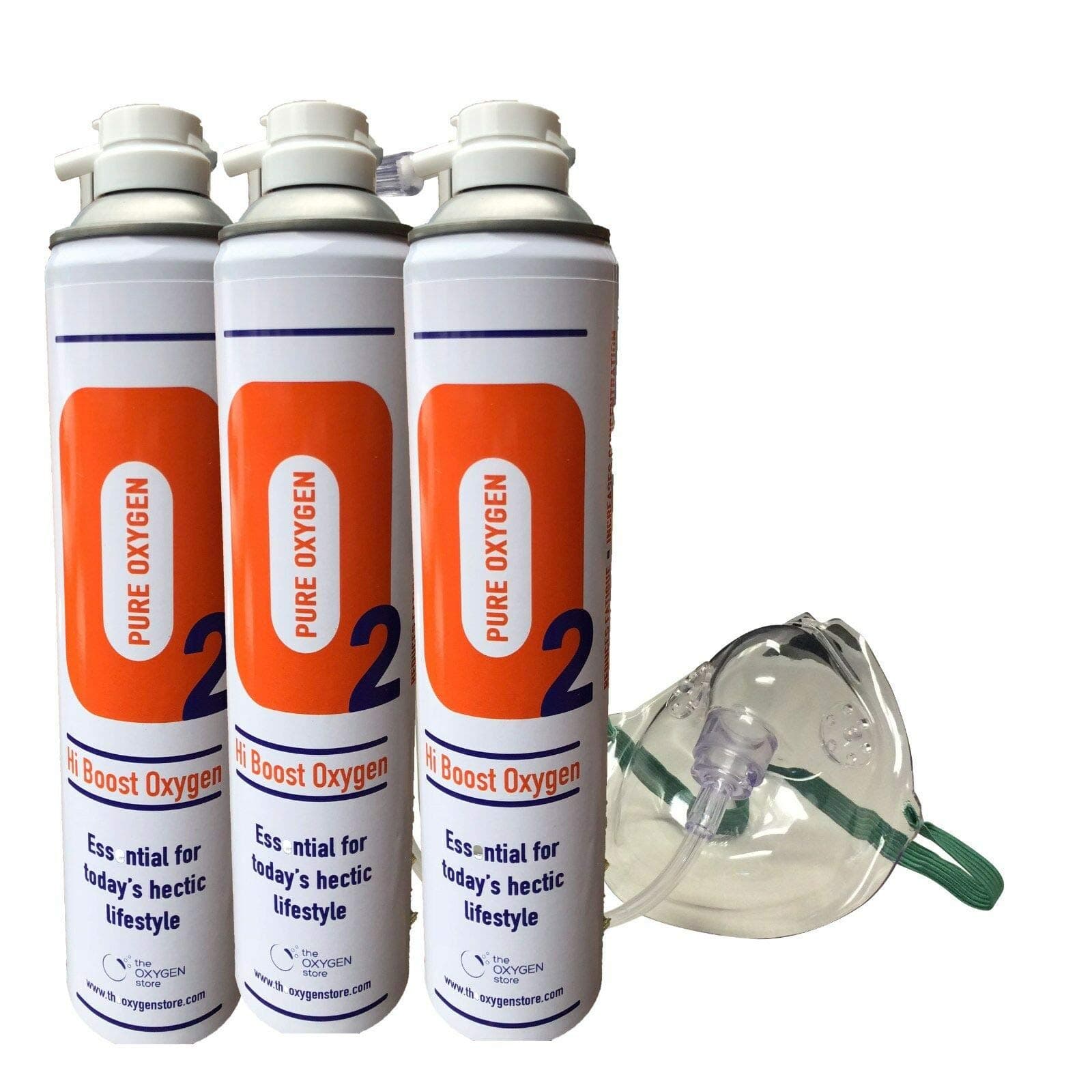 3 x 10L Oxygen can with mask and tubing, Pure Canned Oxygen, Oxygen Cannister