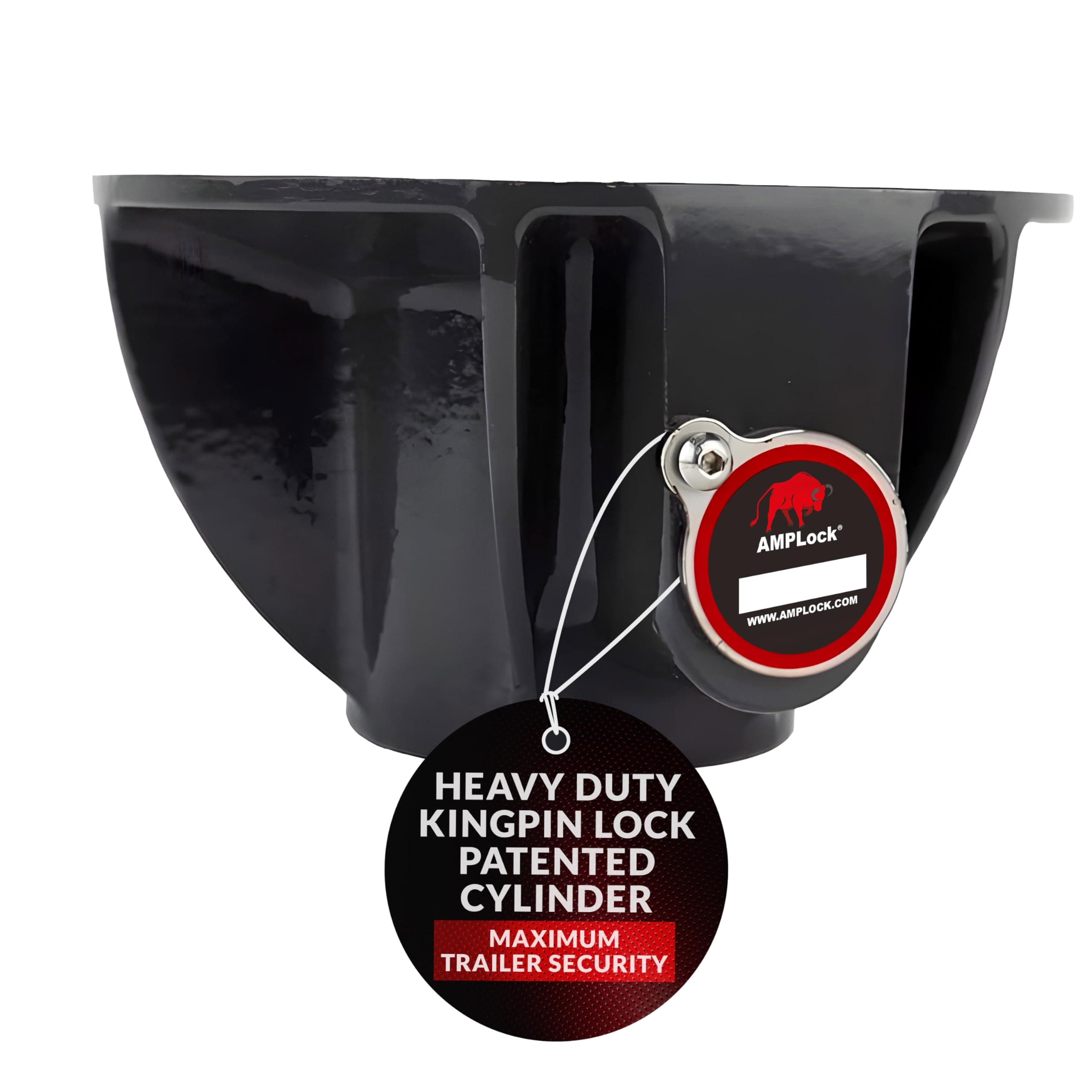 AMPLock - U-LPCF Heavy Duty Trailer Kingpin Lock, Patented Cylinder Lock, Commercial Trailer Security Conical King Pin Lock, Reliable Heavy Duty Kingpin Lock for Enhanced Trailer Protection & Security
