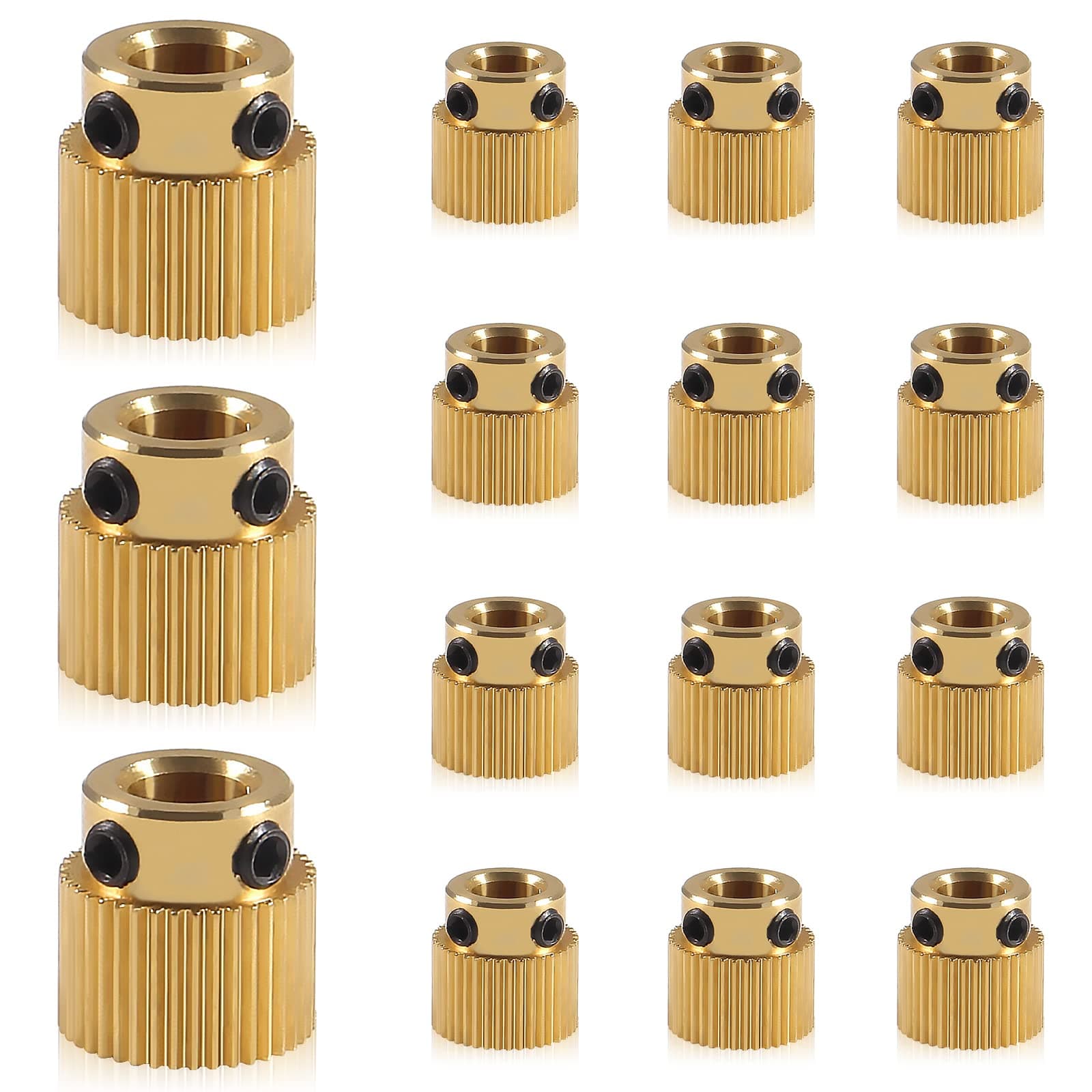 15pcs Extruder Wheel 40 Teeth Gear Brass Extruder Wheel Gear 3D Printer Parts Compatible with CR-10, CR-10S, S4, S5, Ender 3, Ender 3 Pro