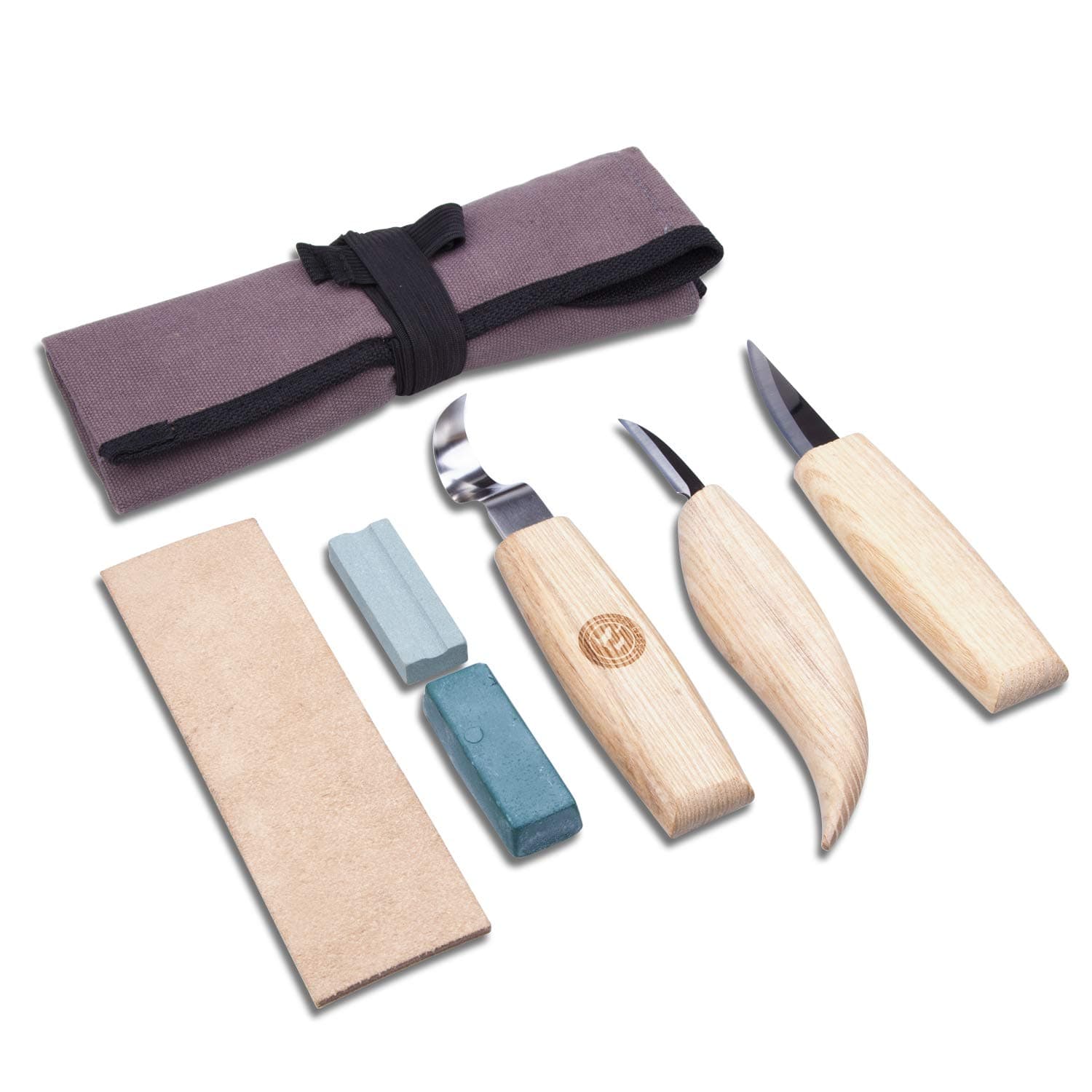 SAKUUMI Wood Carving Tools, 6pcs Wood Carving Knifes Set with A Portable Canvas Bag, The Ideal Carving Knives for Carpenter Woodworking