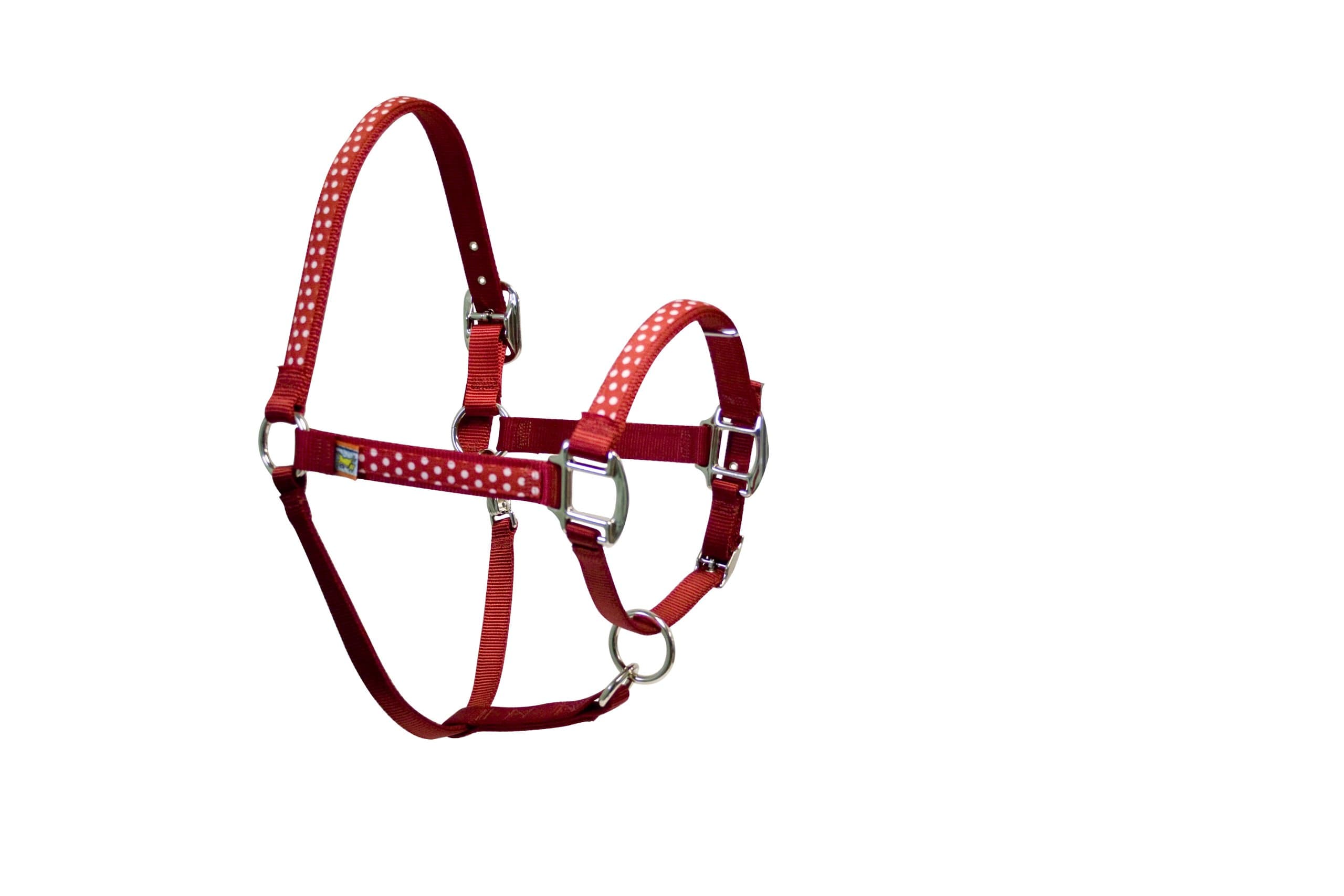 Red Haute Horse NRP1400 F Equine Elite Horse Halter, Red Polka