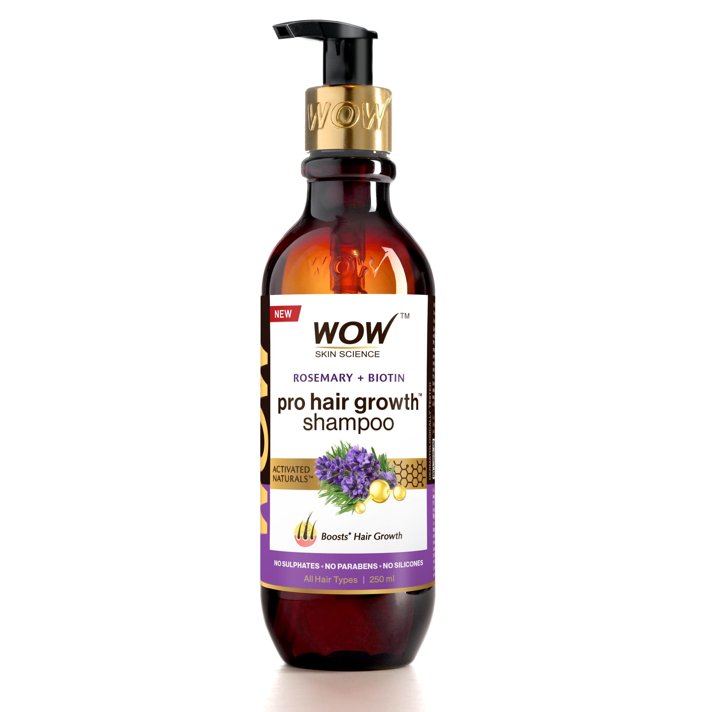 Rosemary & Biotin Hair Growth Shampoo | Fights Hair Fall | Grows New Hair | Prevents Breakage & Split Ends | Adds Shine to Dull Hair 250ml