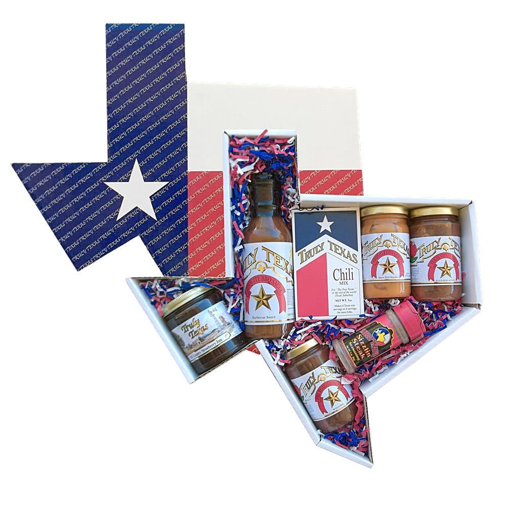 Truly Texas Big Tex Jelly, Barbecue, and Salsa Gift Set in State Shaped Box