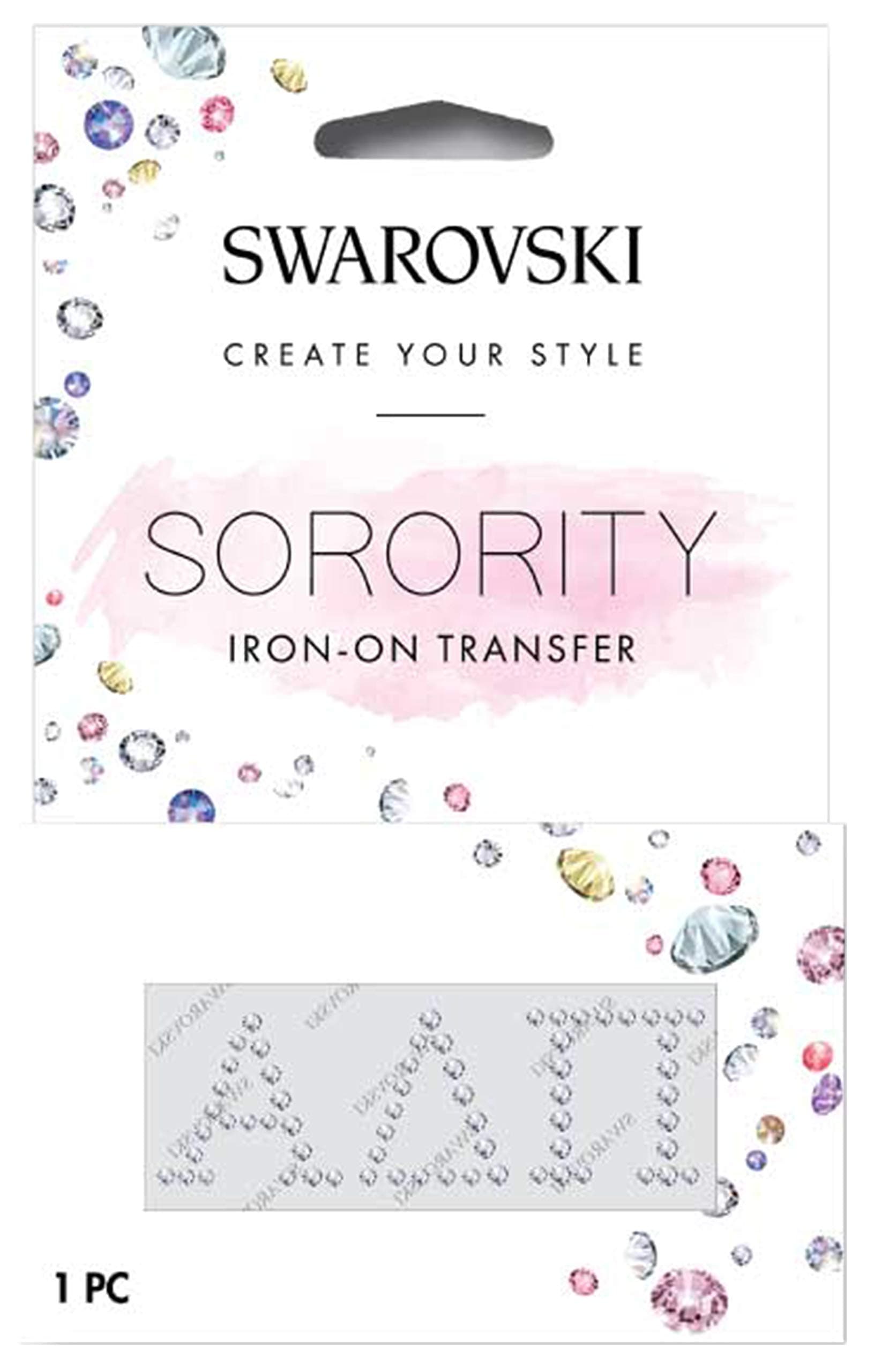 Alpha Delta Pi Sorority Shop Iron-on Transfers with Premium Swarovski® Crystals.