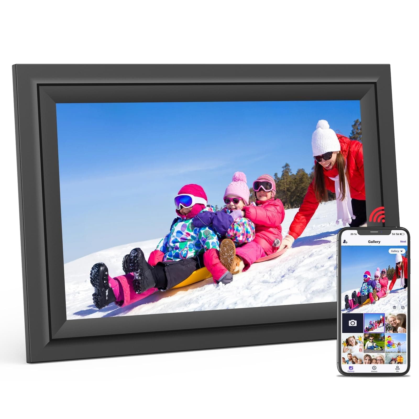SAMMIX Digital Picture Frame 10.1 Inch WiFi Digital Photo Frame Electronic, IPS Touch Screen, 16GB, Tabletop&Wall-Mounted, Share Photos and Video with Uhale App, Birthday Gifts for Mom Women