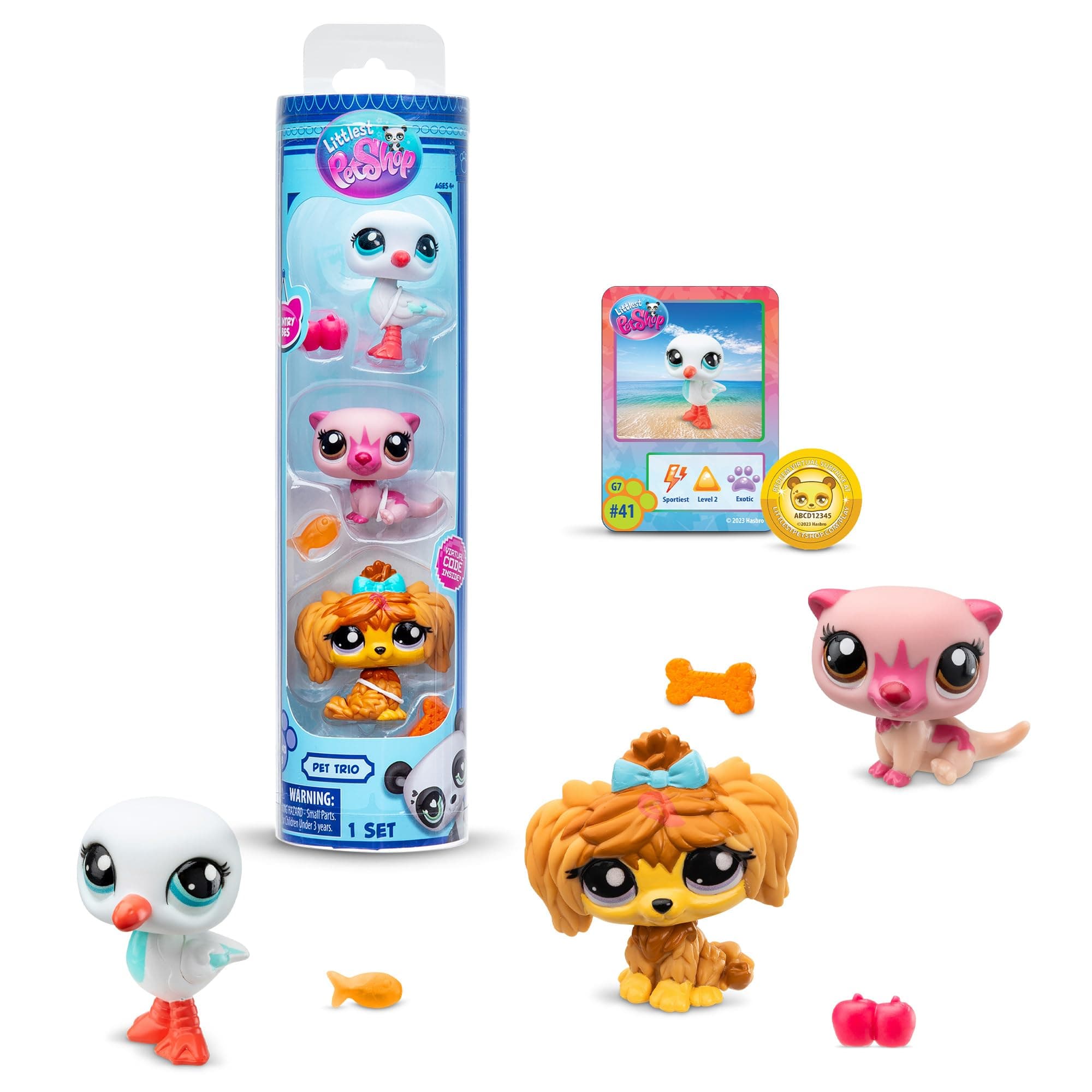 Series 2 Pet Trio Tube Country Pets | Each Pet Trio Tube Contains 3 LPS Mini Pet Toys 1 Accessory 1 Collector Card And 1 Virtual Code | Collectable Toys For Girls And Boys