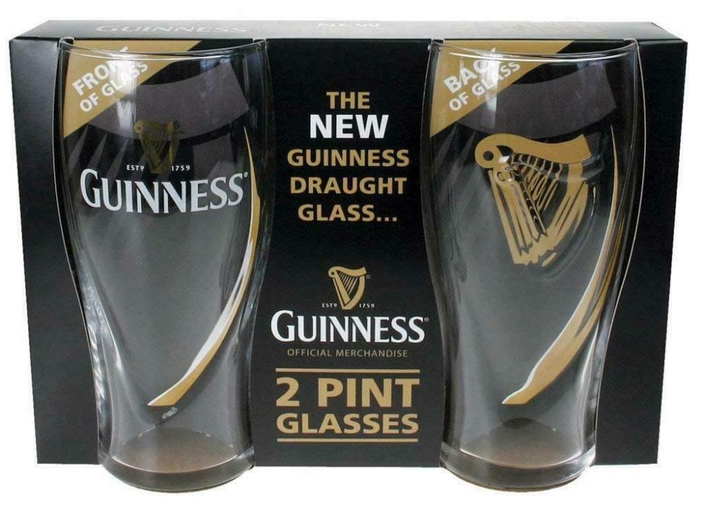 Guinness Guinness Logo Unisexe Verre à bière Transparent 0,5 L