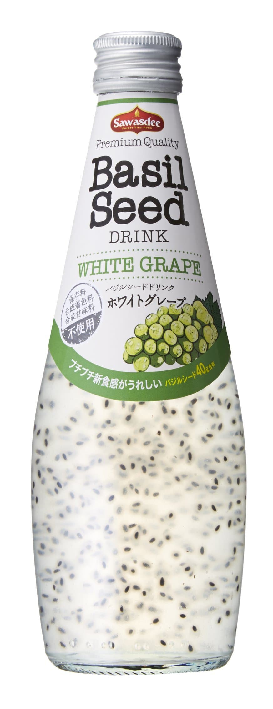 Sawasdee basil seed drink 290ml 12 bottles (white grape)