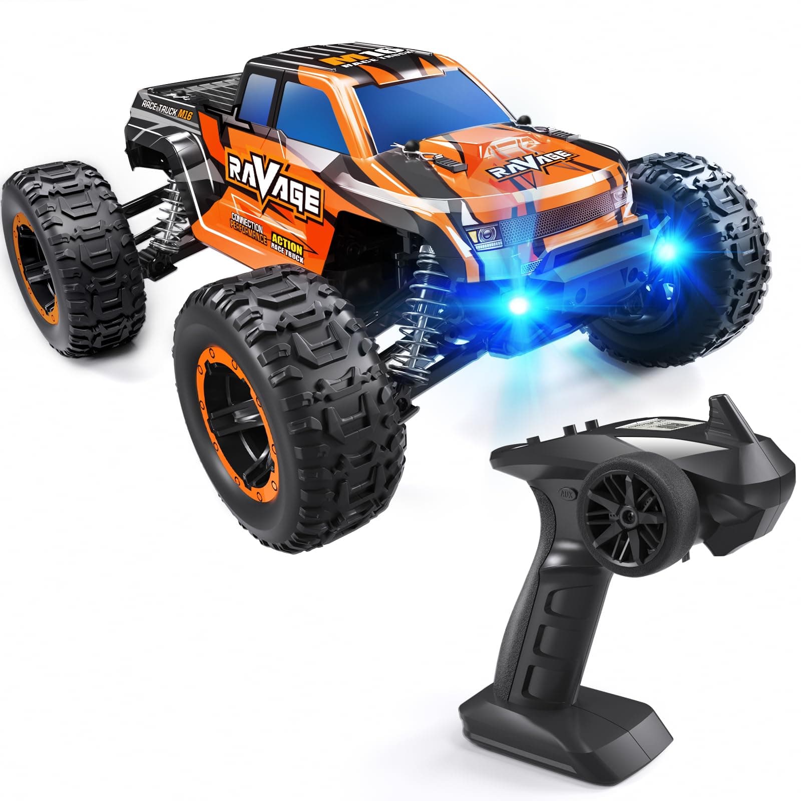 Loolinn | High-Speed Remote Control Car for Kids Gift - Hobby Grade, Top Speed 30 Km/h, Durable, 1:16 Scale RC Car, Adjustable Speed, Off-Road, All Terrain, 4WD - Gift Toys for Boys Girls and Adults