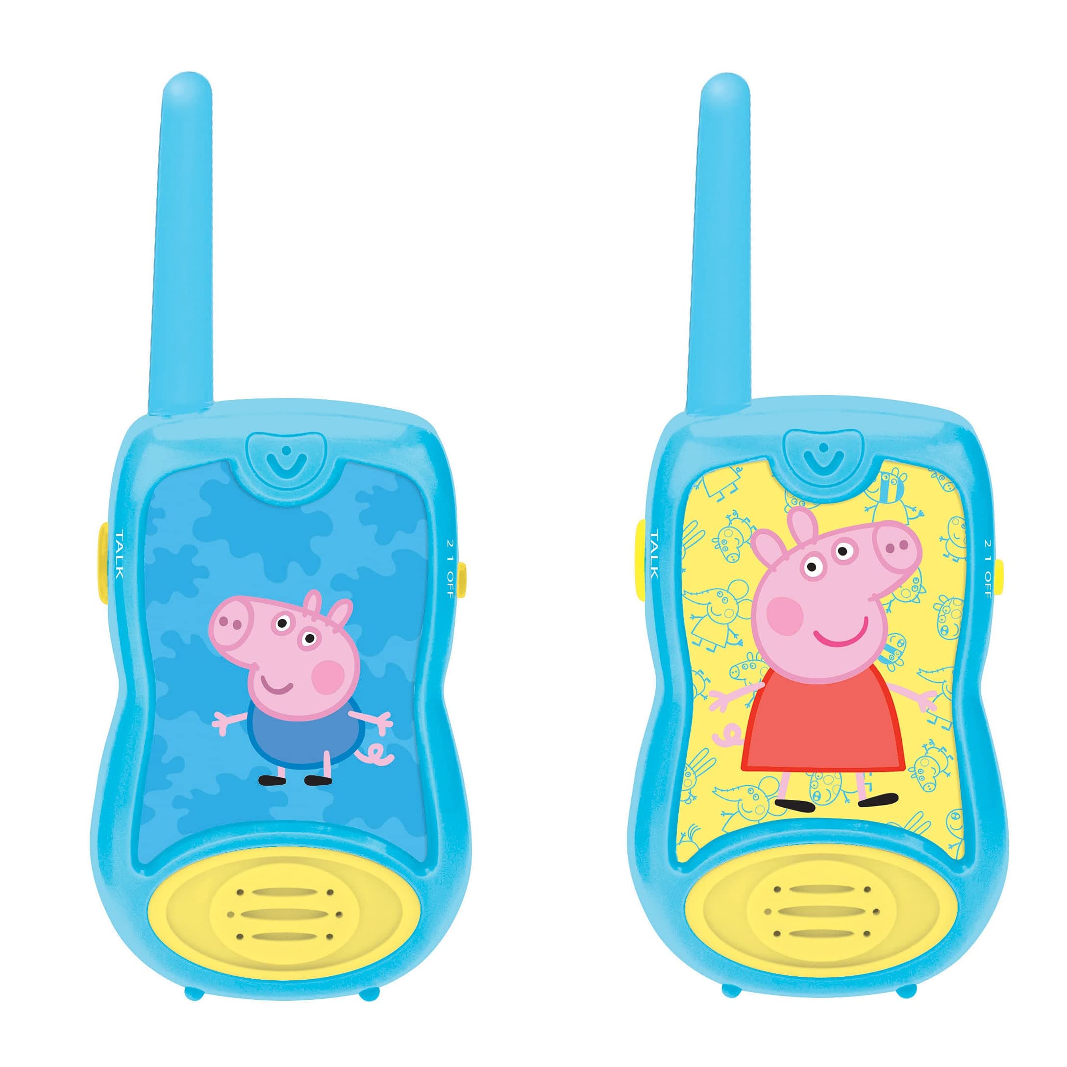 Lexibook 8597478 TW12PP Peppa Pig Walkie Talkies Kids 3 Years + Belt Clip Battery Blue