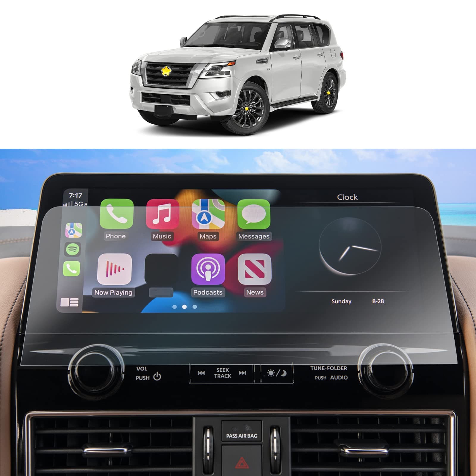 Screen Protector for 2021-2024 Nissan Armada S/SV/SL/Midnight Edition/Platinum Navigation 2023 2024 Armada Accessories HD Clear Anti-Scratch