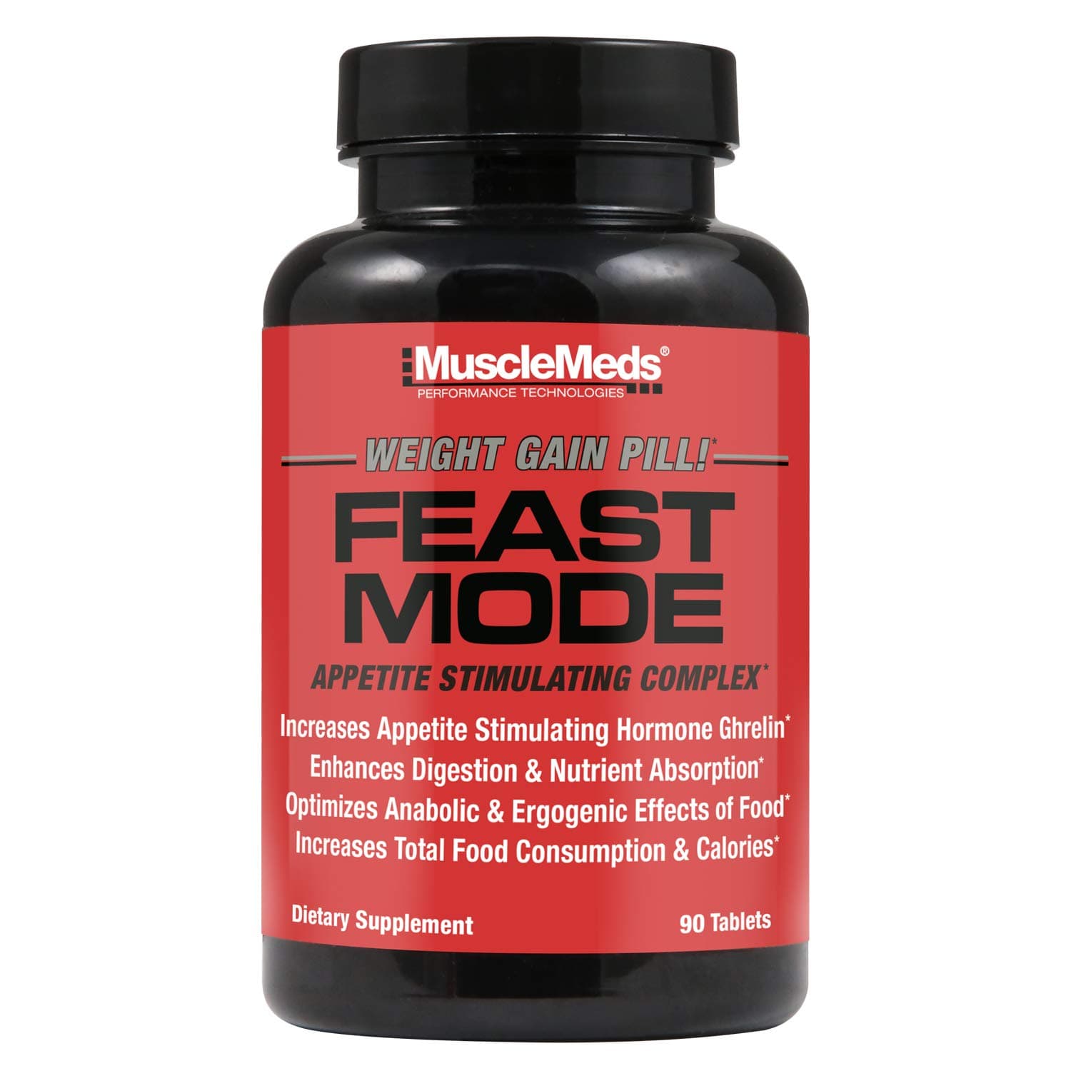 Feast Mode Appetite Stimulant Weight Gain Pills Digestive Enzymes Safe and Effective 90 Caps, Unflavored, 90 Count
