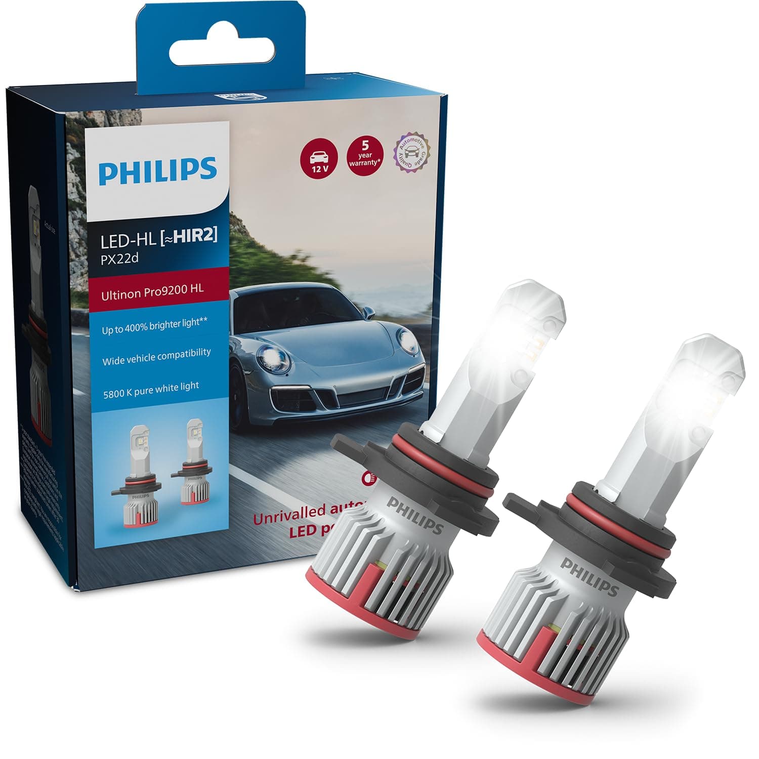 Philips Ultinon Pro9200 LED car headlight bulb (HIR2), +400%, 5.800K, set of 2