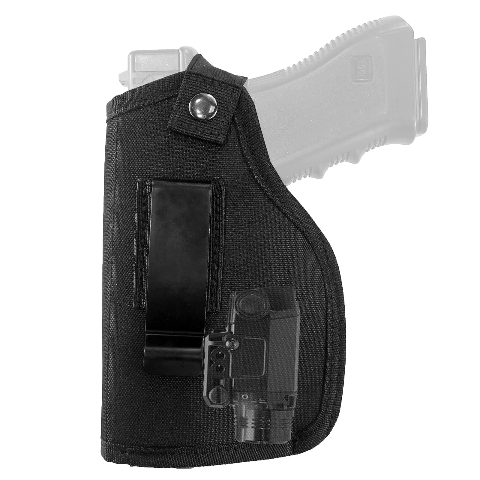Concealed Carry Holster Carry Inside or Outside The Waistband Universal Fits Handgun with Laser or Light Attachment Black