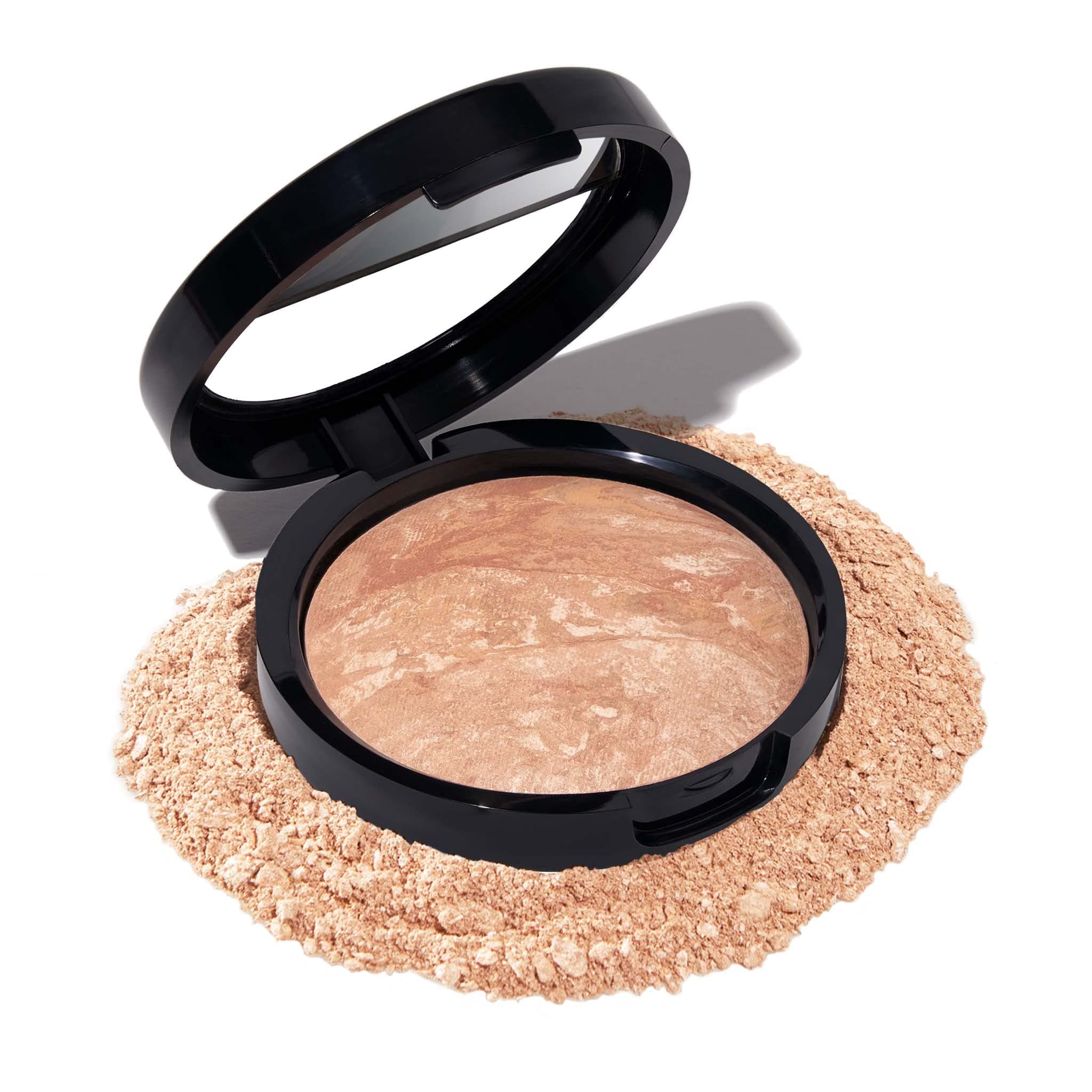 LAURA GELLER Baked Balance-n-Brighten Colour Correcting Powder Foundation (Light) Buildable Light to Medium Coverage Baked Foundation, Demi-Matte Finish