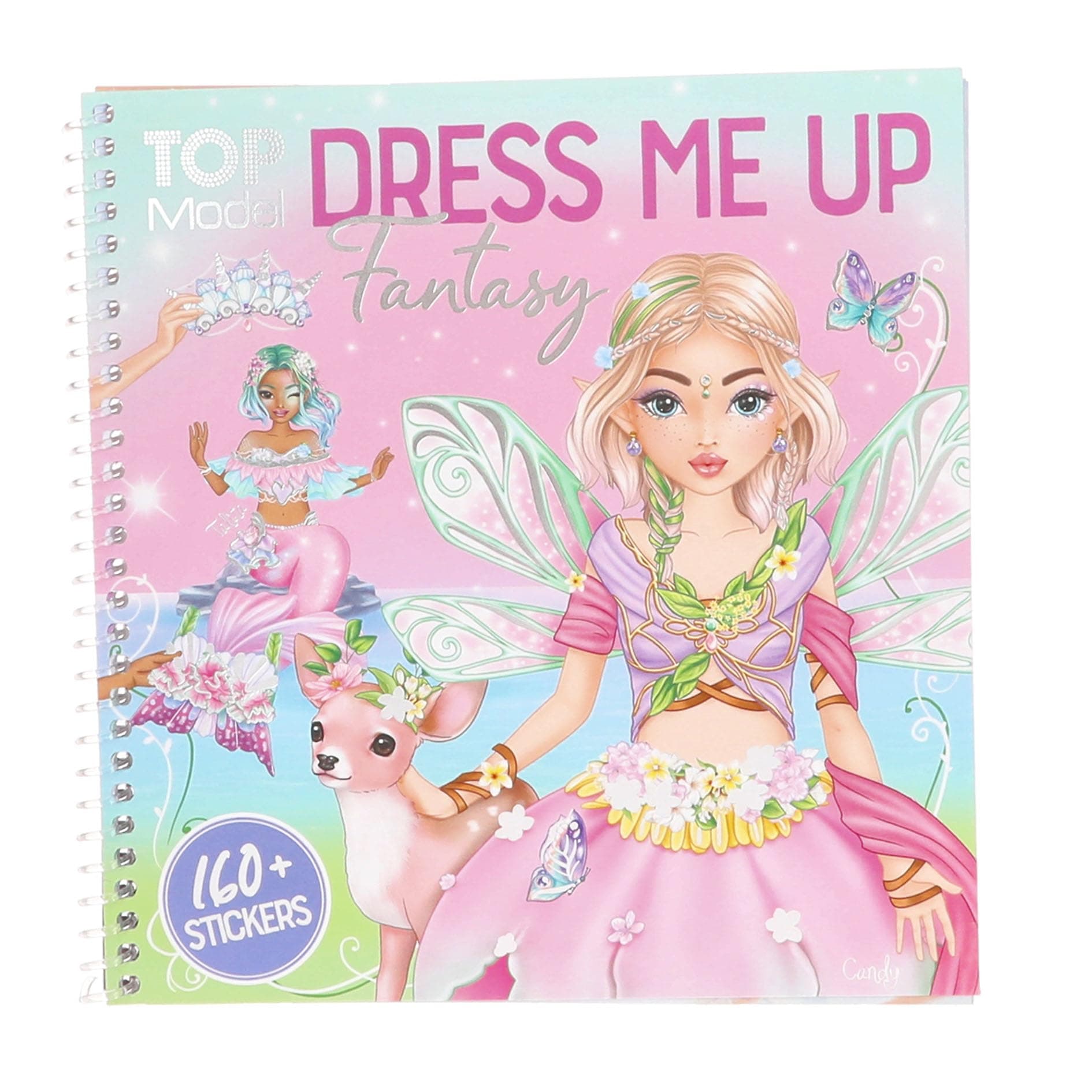 Depesche 13439 TOPModel Dress Me Up Fantasy Book 24 Pre-Printed Pages to Draw Yourself, Includes 11 Sheets of Stickers, Multi-Colour, 18 x 17.5 x 1.2 cm