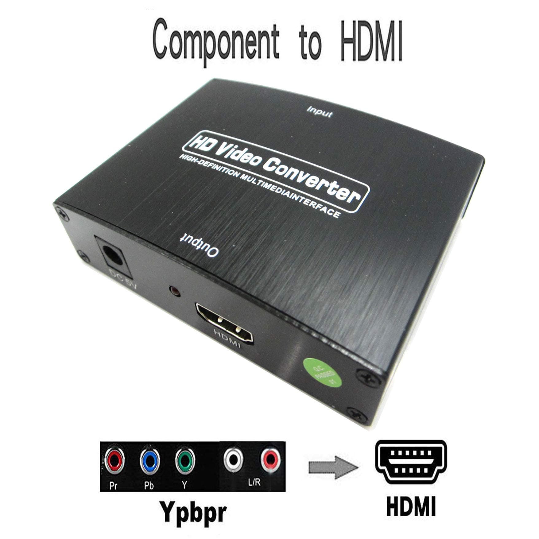 Component to HDMI Converter 5RCA Component RGB YPbPr to HDMI v1.4 HDCP Video Audio Converter JBingGG Support PS3,DVD,Xbox360 to HDTV,Monitor and Projector