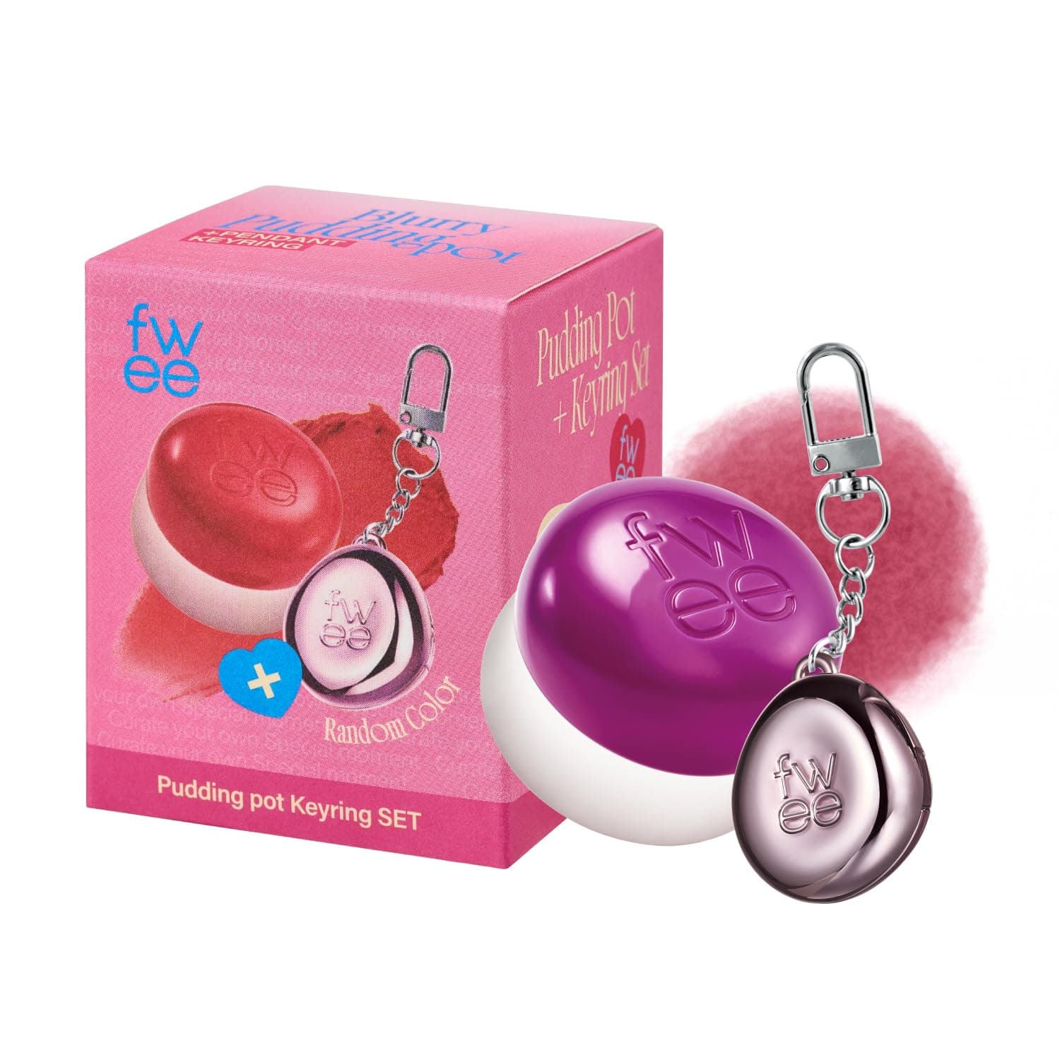 Blurry Pudding Pot + Keychain SET | Airbrushed Blush & Lip, Buildable Pigment, Long-lasting, Lightweight, Easy to Blend, Natural Soft Matte Finish Makeup – Baddie (Mauve Berry) | 0.17 oz
