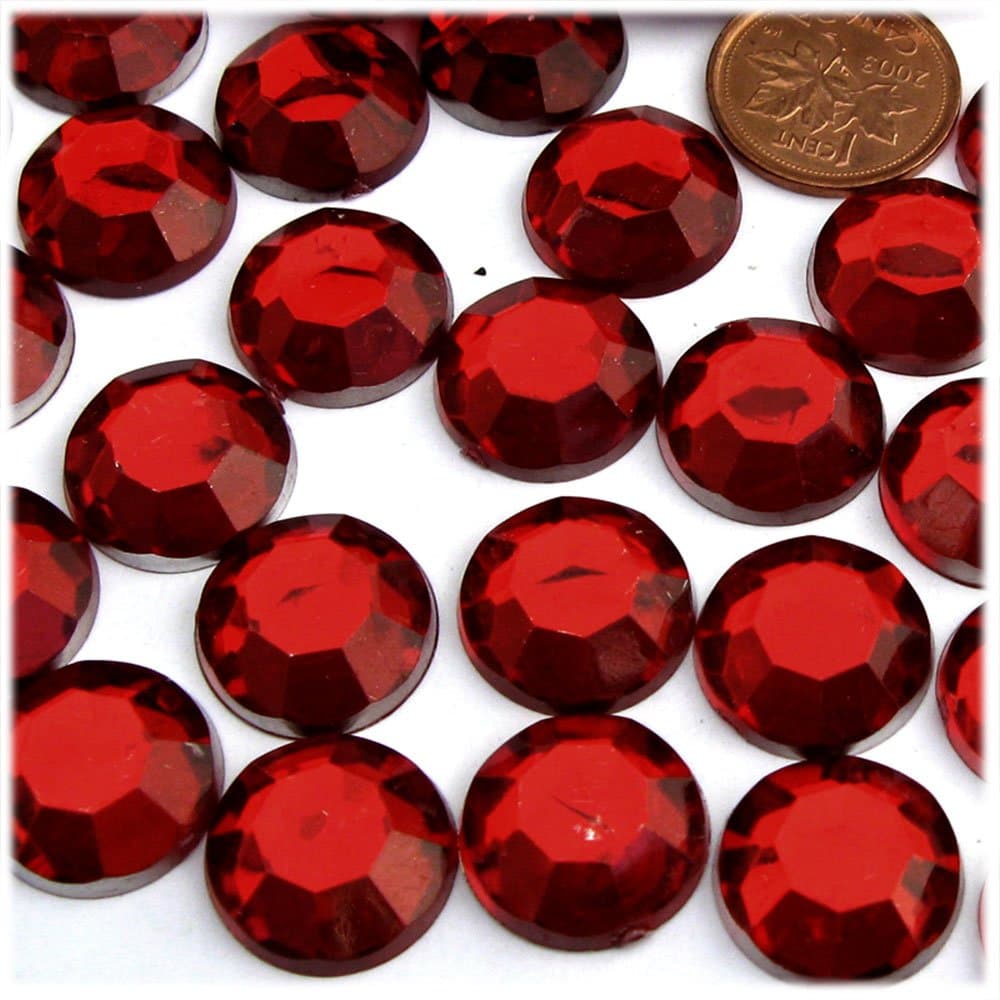 The Crafts Outlet 144pc Rhinestones Round 16mm - Flatback Devil Red Wine