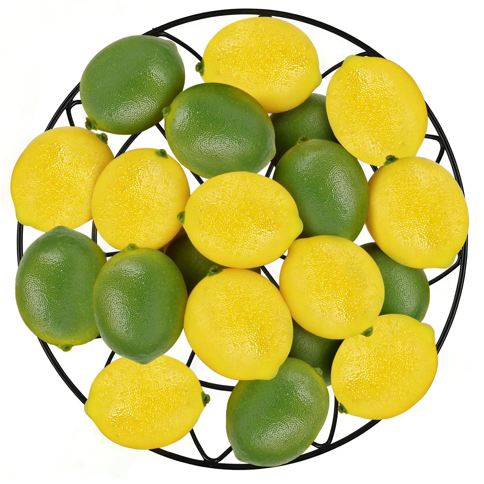 Toopify 20 PCS Artificial Lemons Yellow Green Mixture Fake Fruit Lemons Artificial Lifelike Simulation Lemon for Home House Kitchen Party Decoration