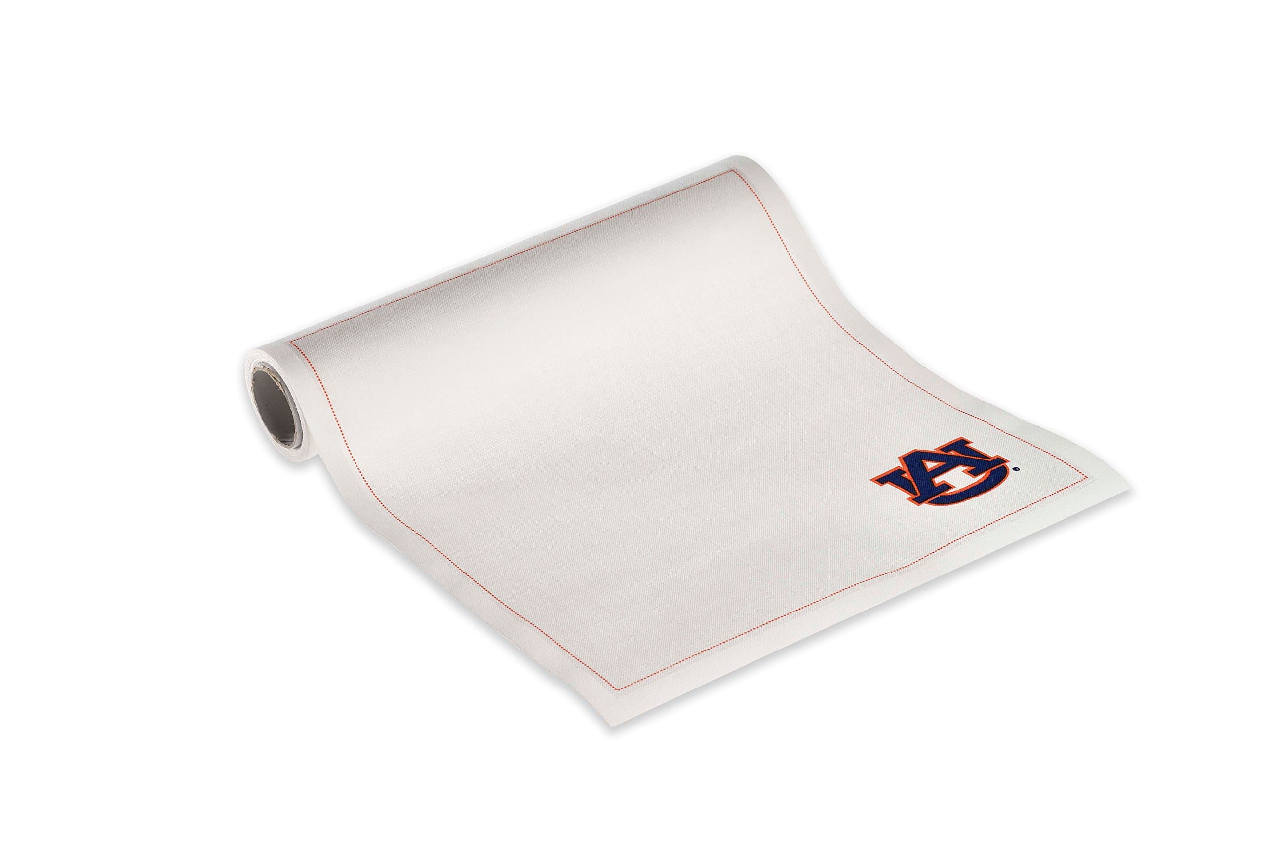 MYdrap SA21/101-AU Collegiate Cotton Luncheon Napkin, 8.0" Length x 8.0" Width, Ecru with Auburn Logo (12 Rolls of 12)