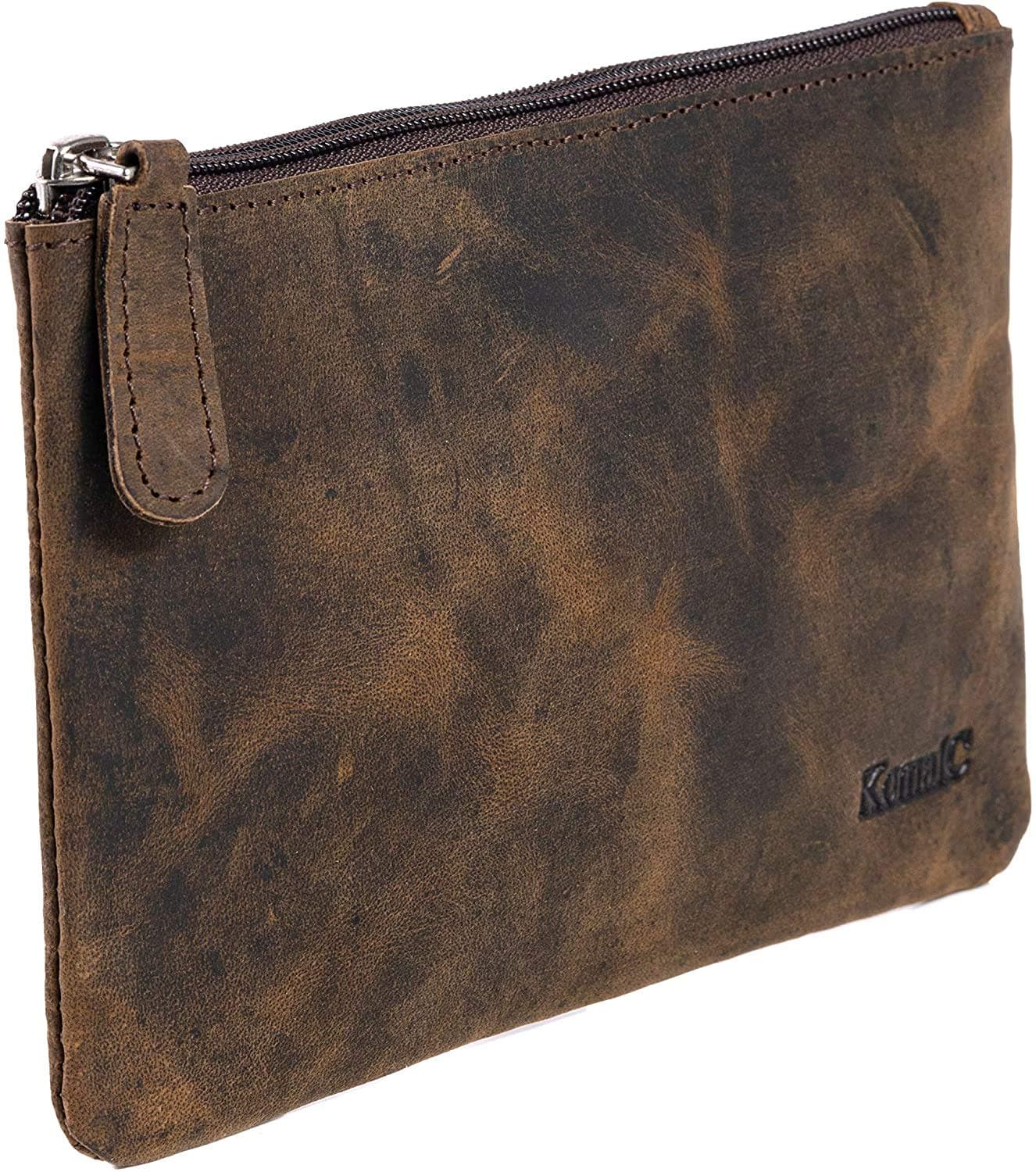 Leather Pencil pouch pen case zippered pencil case Sleeve Elegant and practical for artists. Perfect for office by KomalC