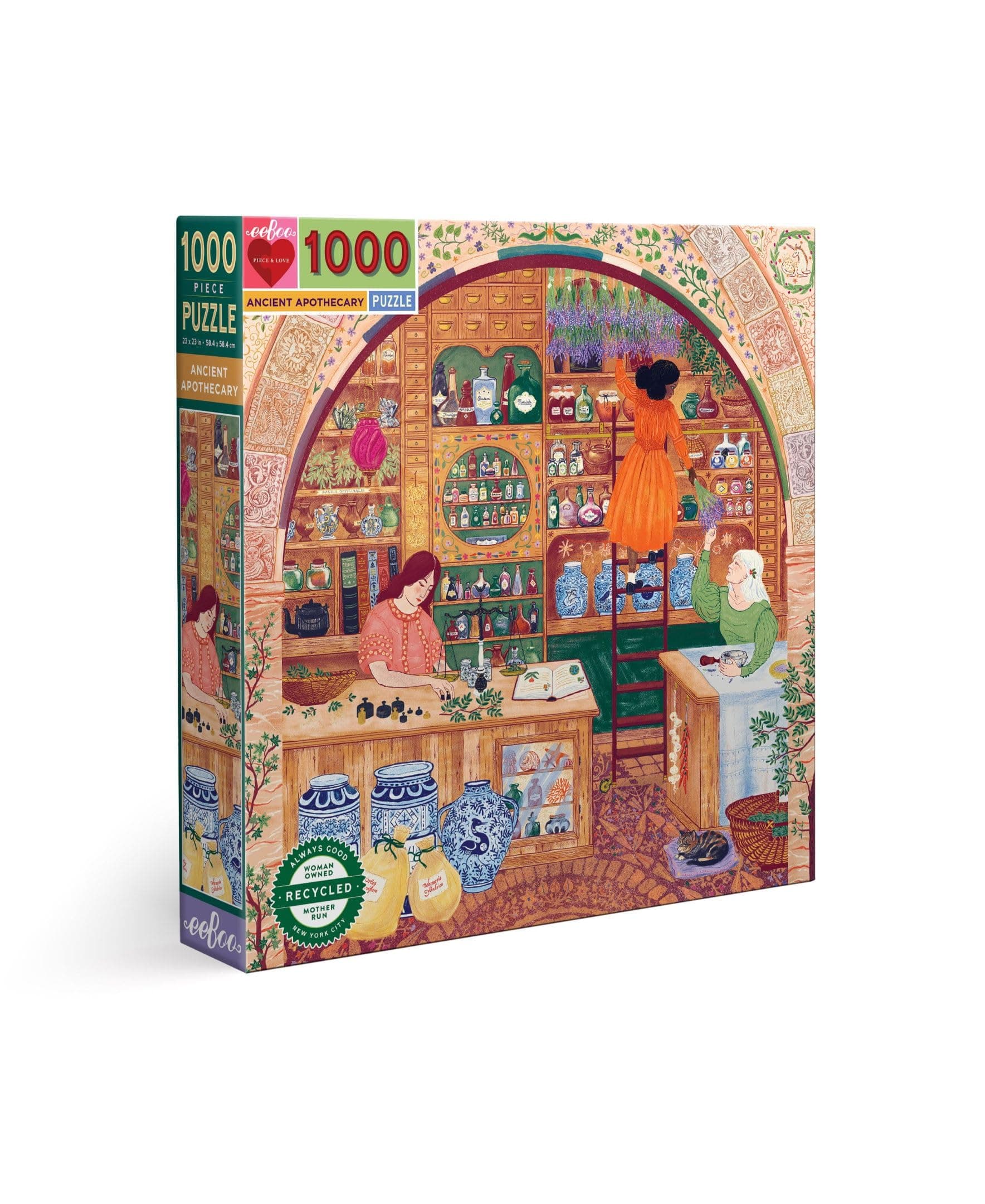 1000 Piece Puzzle - Ancient Apothecary Jigsaw Puzzle for Adults, Square 23" x 23" Made with Recycled Board & Vegetable-Based Ink