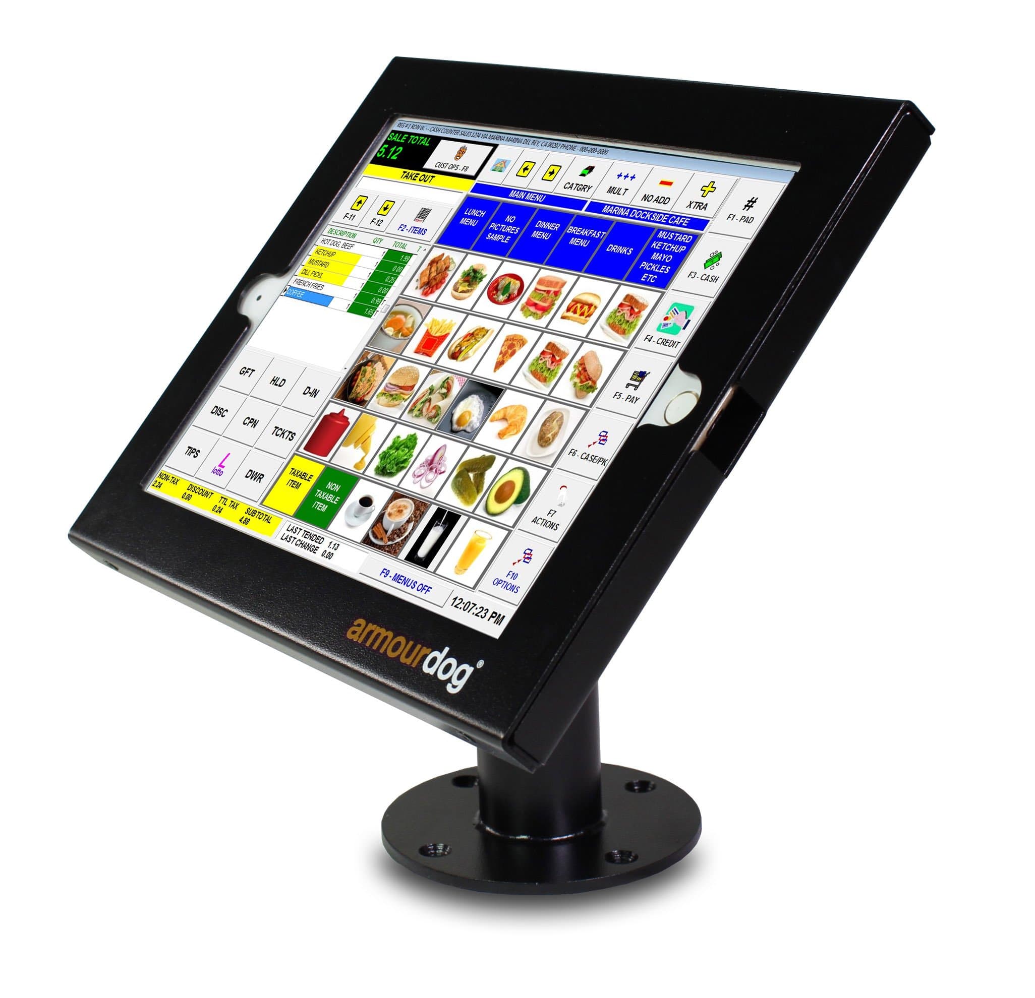 armourdog® secure tablet POS kiosk with swivel mount for iPad Pro 12.9" in black