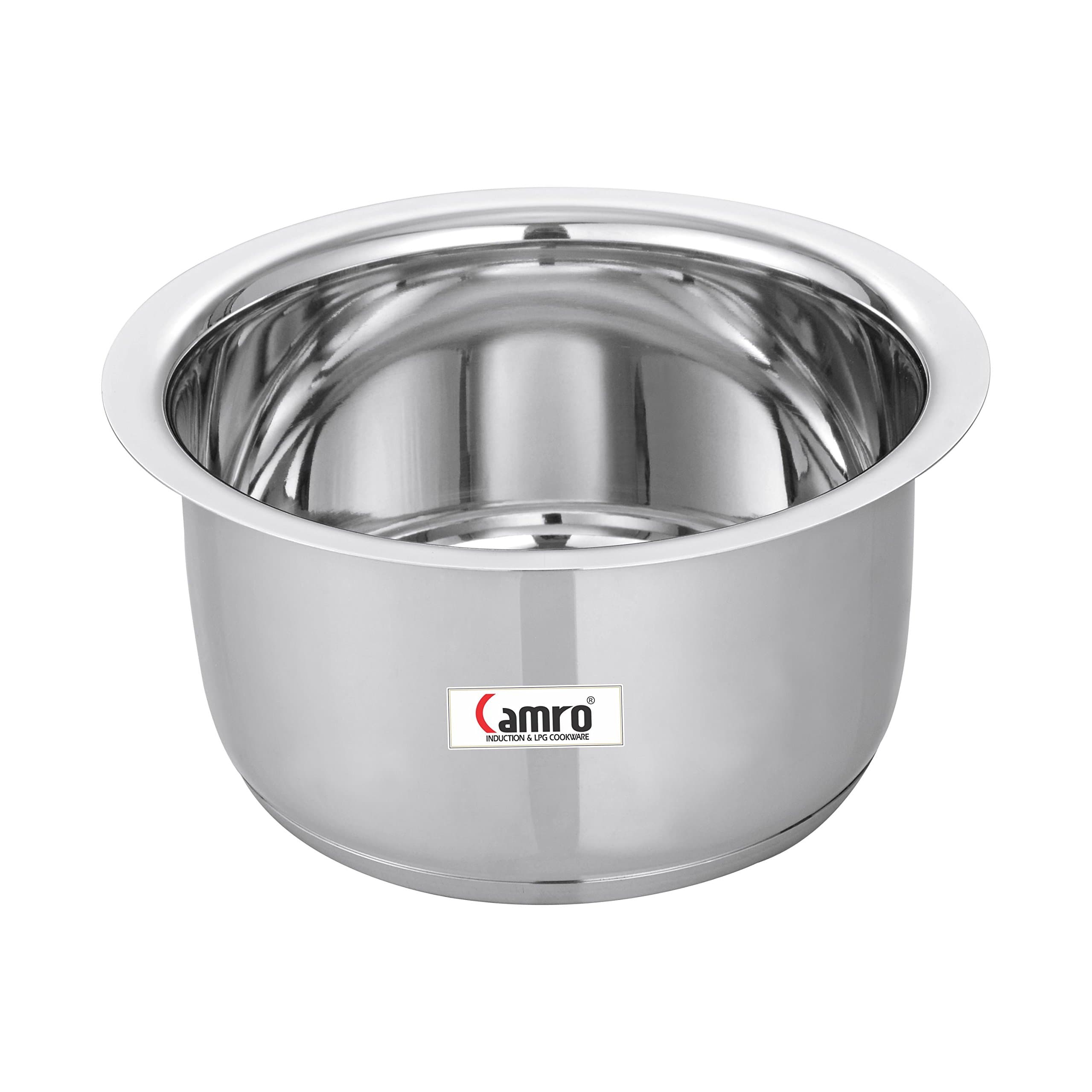 Camro Induction Bottom Tope (18 No, 6 Liters) | (Encapsulated Bottom) Container/Tope/Patila/Bhagona/Cookware | Gas Stove Compatible | 15+Years of Innovation and Quality