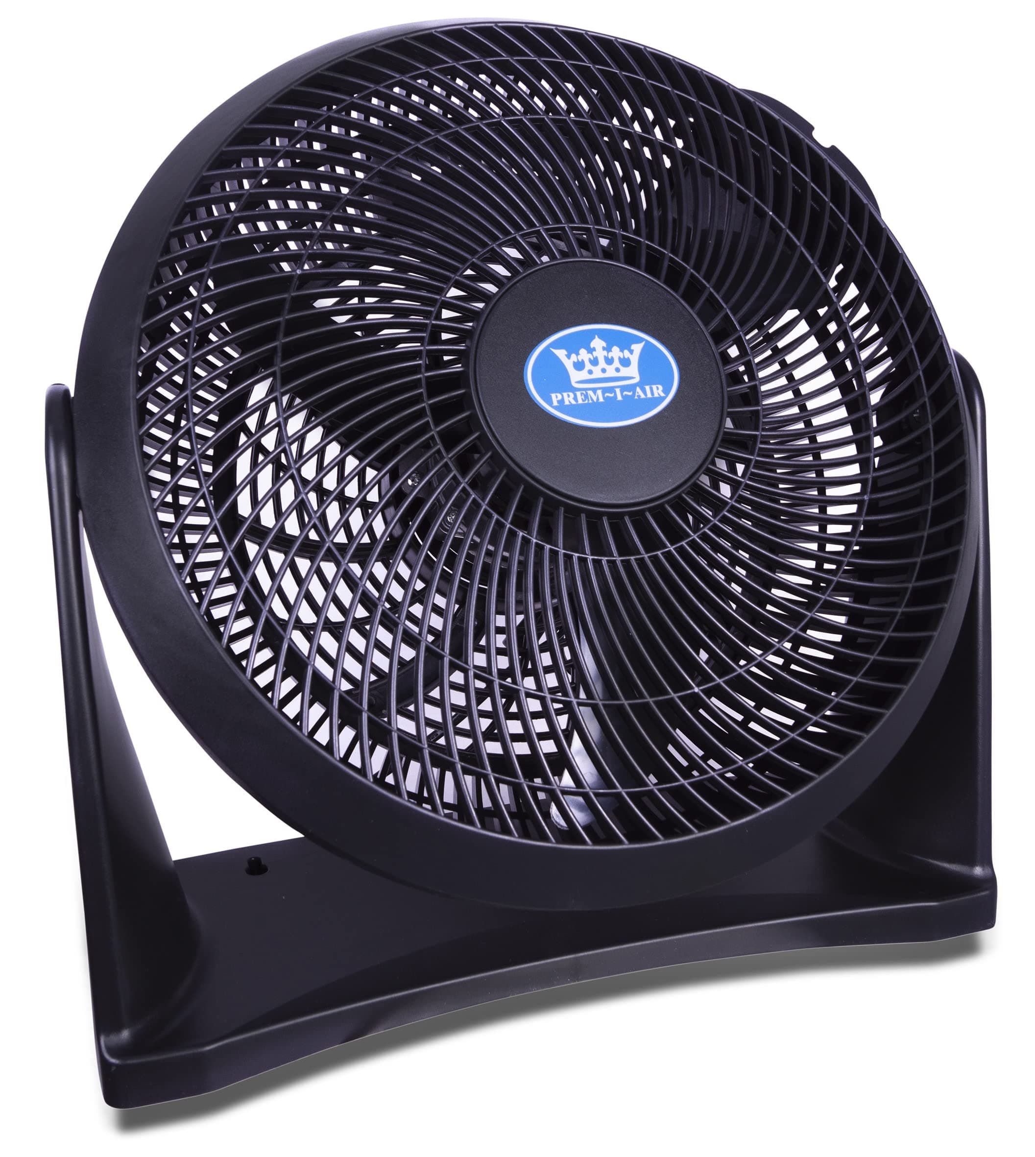 Prem-i-air Black 12" Inch (30 cm) Powerful Cooling Cold AirHigh Velocity Floor or Wall Mountable Air Circulator with 3 Airflow Speed Settings, Quiet Operation For Use in Homes and Offices