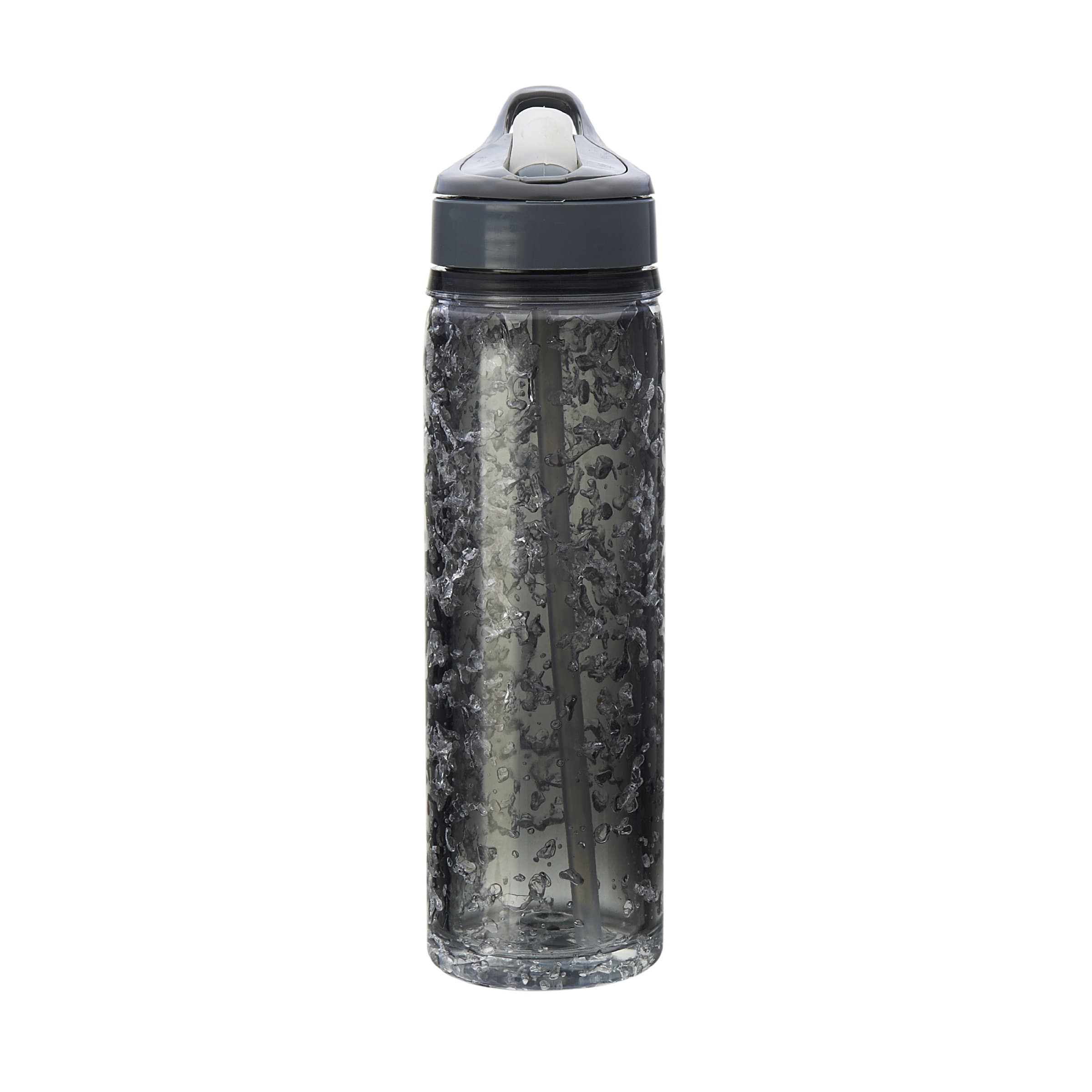 Design for Living Double Wall Tritan Water Bottle with Crackle Gel and Flip Top Lid, 18-Ounce, Smoke