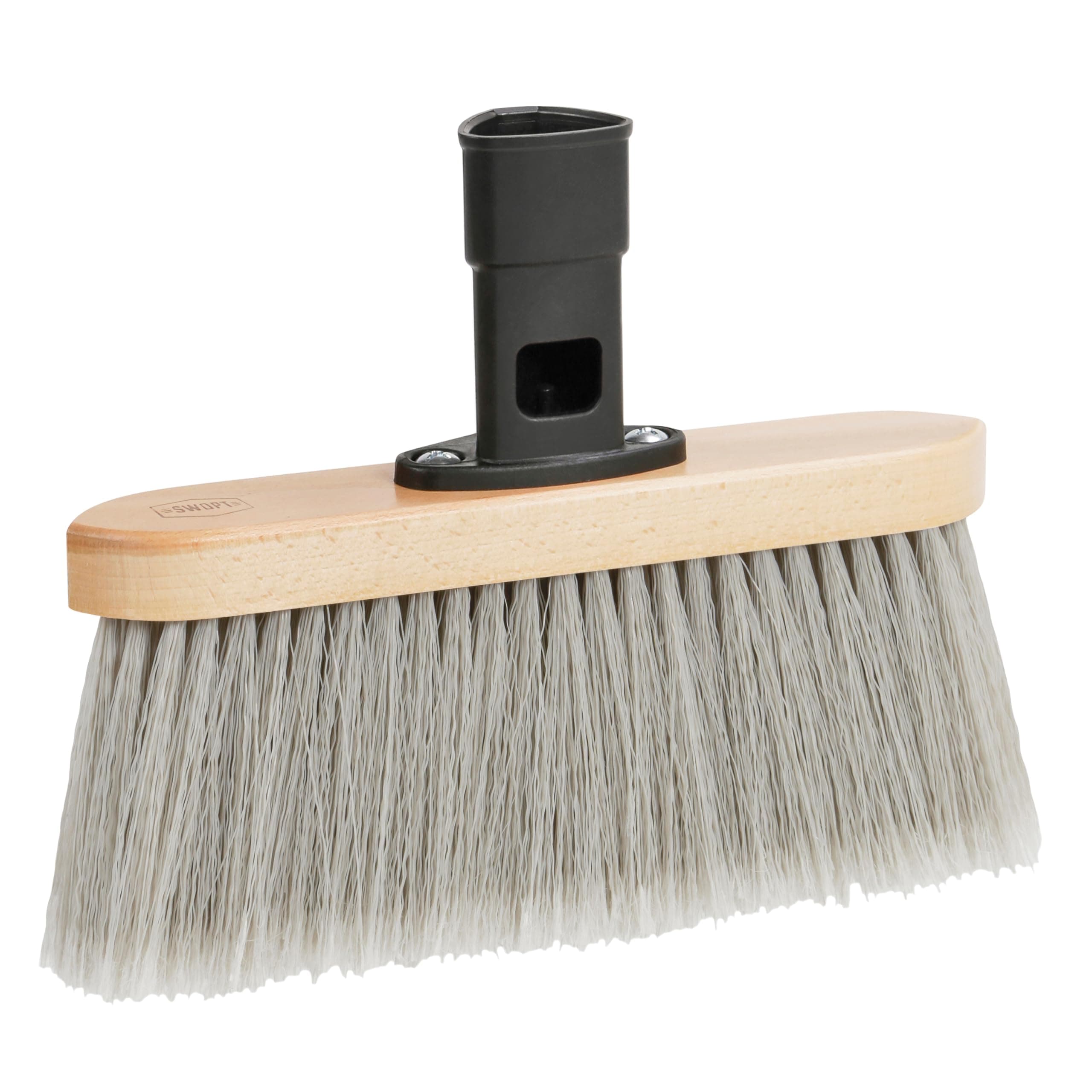 SWOPT Premium Smooth Surface Straight Broom Head — Cleaning Head Interchangeable with All SWOPT Cleaning Products for More Efficient Cleaning and Storage — Picks Up Fine Particles and Pet Hair