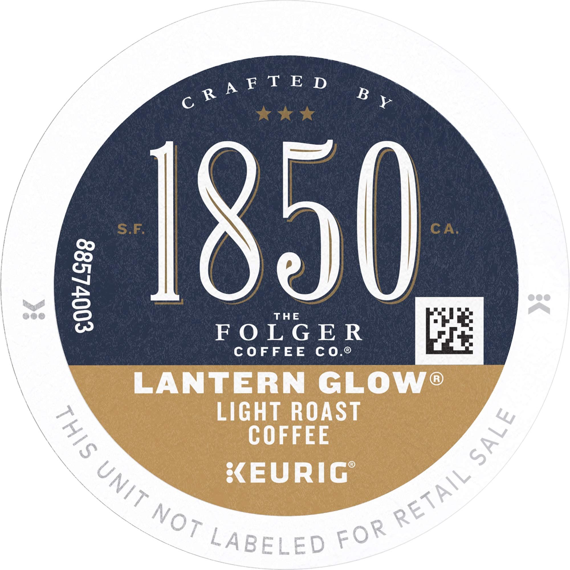 1850 by Folgers Lantern Glow Light Roast Coffee, 60 Keurig K-Cup Pods, 10 Count (Pack of 6)