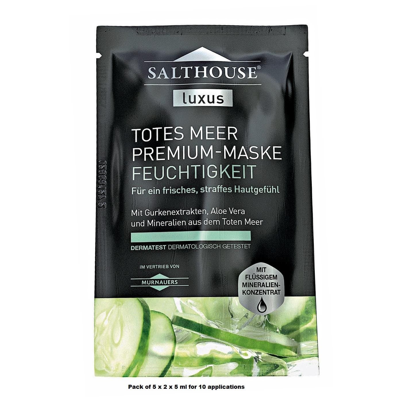 Salthouse Luxury Dead Sea Premium Moisturizing Mask - Pack of 5 (5x2x5mL for 10 Applications)