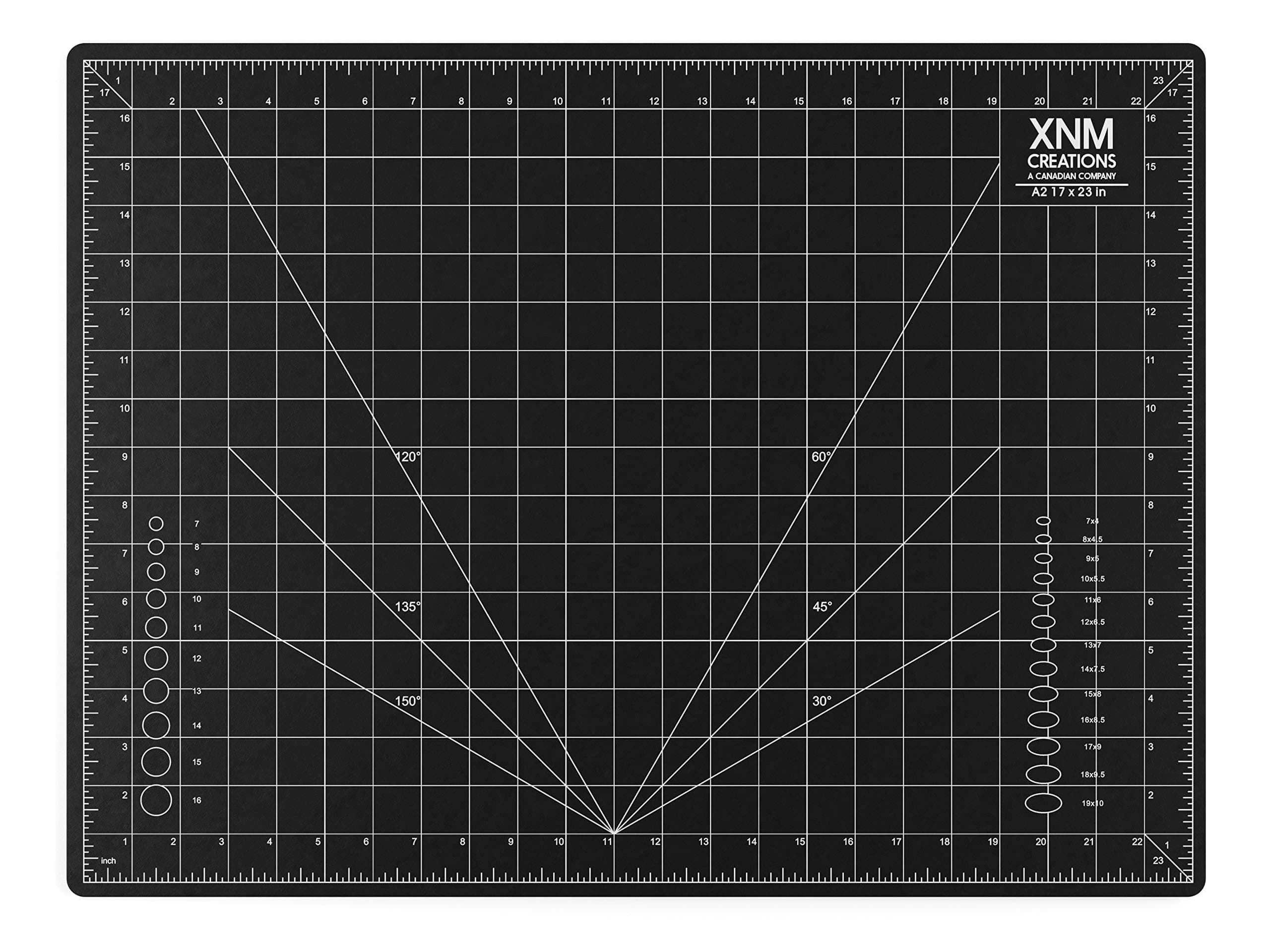 - XNM Premium Self Healing Cutting Mat - 18 Inches by 24 inches - A2, 3 Layer Quality PVC Construction - Dual Sided, Imperial and Metric Grid Lines - Perfect for Cutting, Sewing, and Crafts