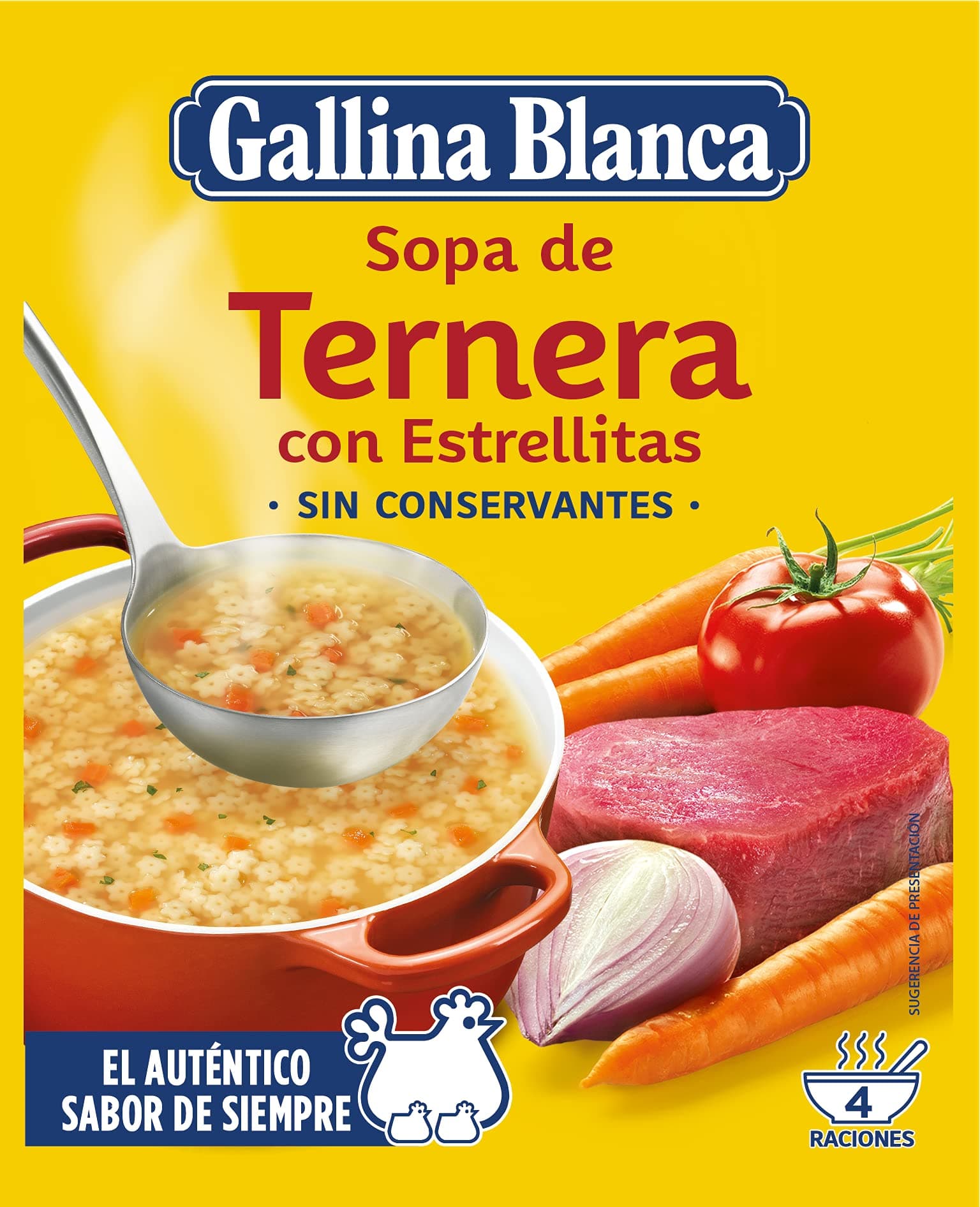 Sopa De Ternera Con Estrellitas Gallina Blanca 74gr (4 Raciones)