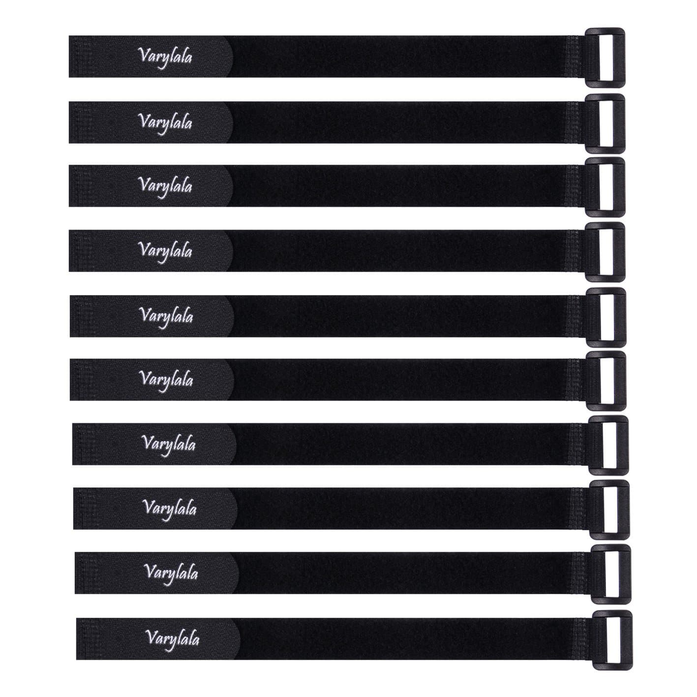 Versatile Hook and Loop Securing Straps Tie downs Straps Wrap Fastening Cable Straps (12"x0.8") - (Black (12"x0.8"))