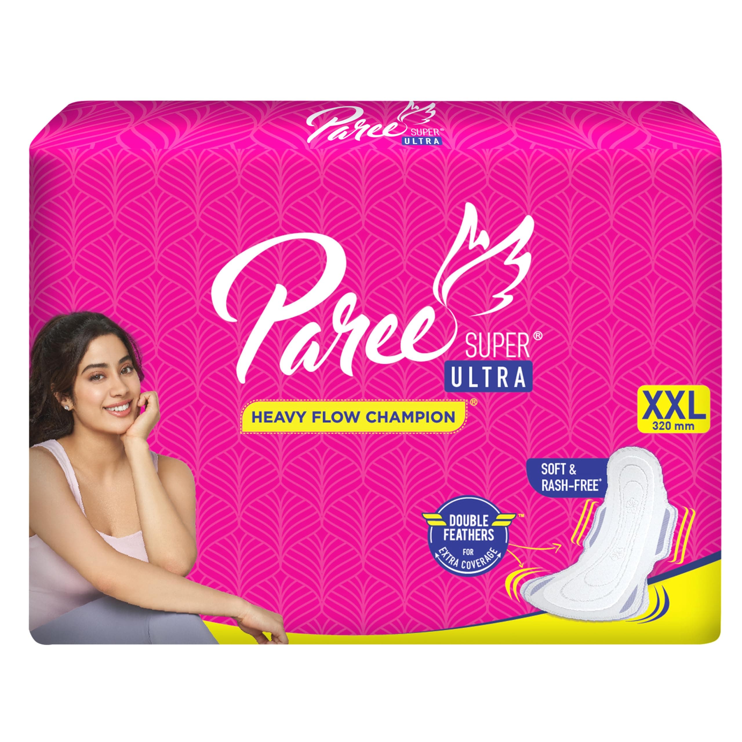 Paree Super Ultra Soft Sanitary Pads, XXL 60 Ultra Period Care Pads (Combo Pack), Super Soft & Rash Free with Quick Absorption Sanitary Pads for women