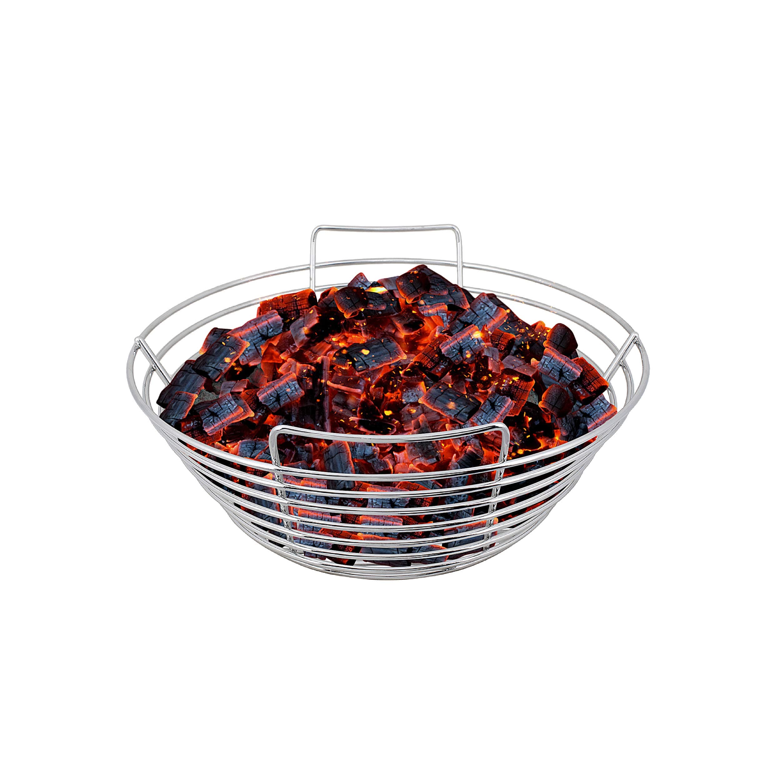 Kick Ash Basket Stainless Steel Charcoal Ash Basket, Fits Big Green Egg Grill, Medium - Designed in Wisconsin