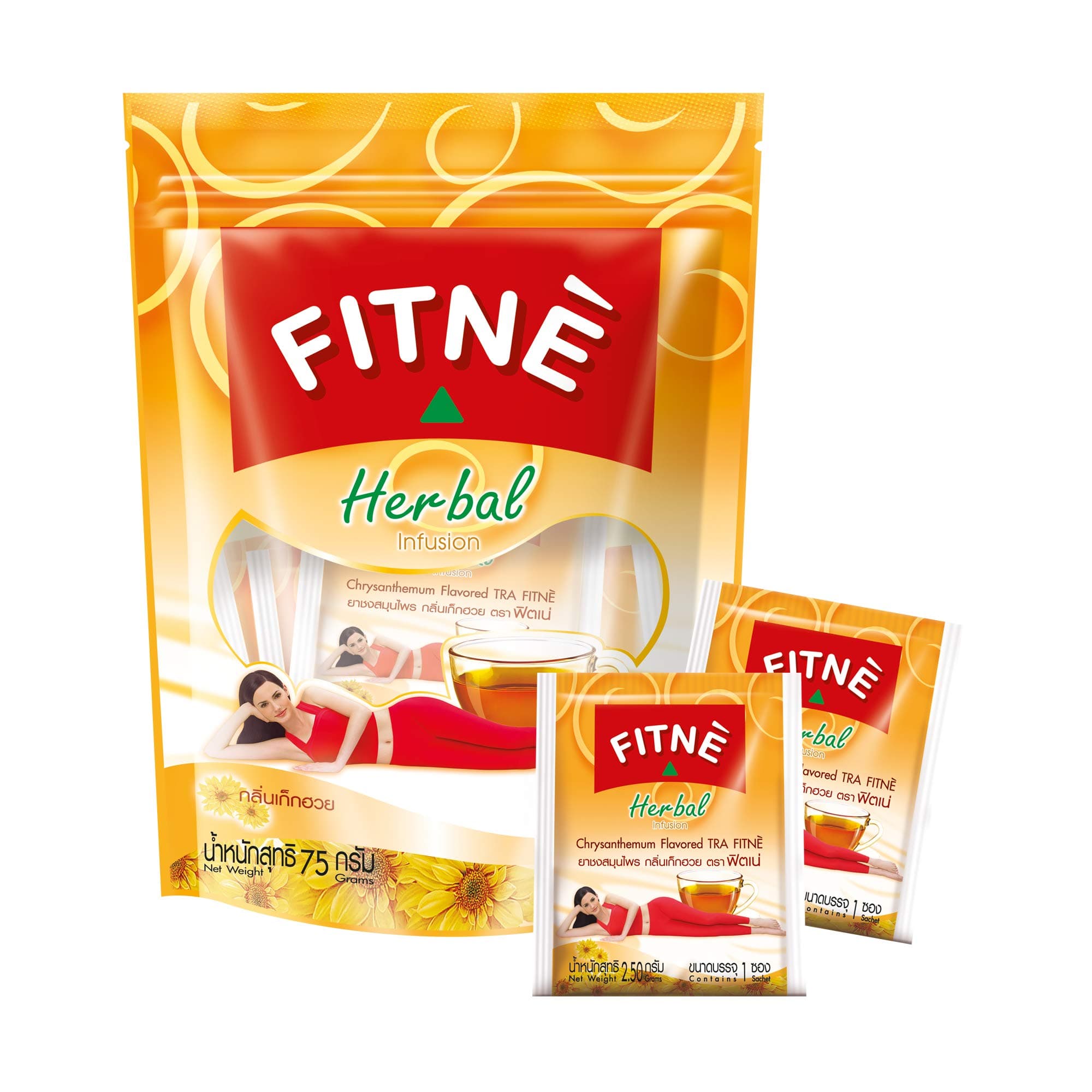 FITNÈ Chrysanthemum Herbal Tea Senna Infusion Smooth Mild Soothing Beverage Natural Gentle Detox Cleanse No Calories Caffeine Free, 30 Tea Bags