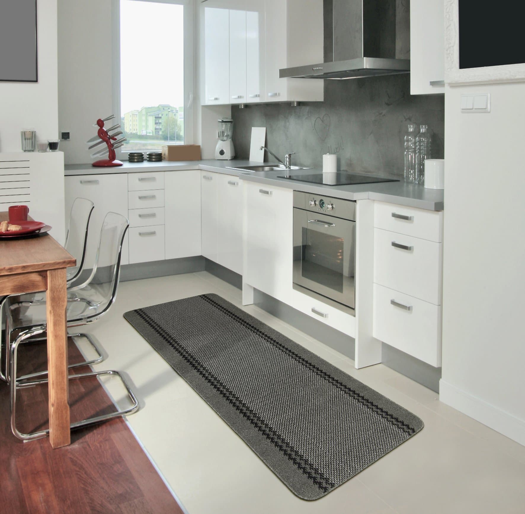 William Armes 3803714 Dandy Kilkis Washable Runner, Polypropylene, Charcoal Grey, 180x67